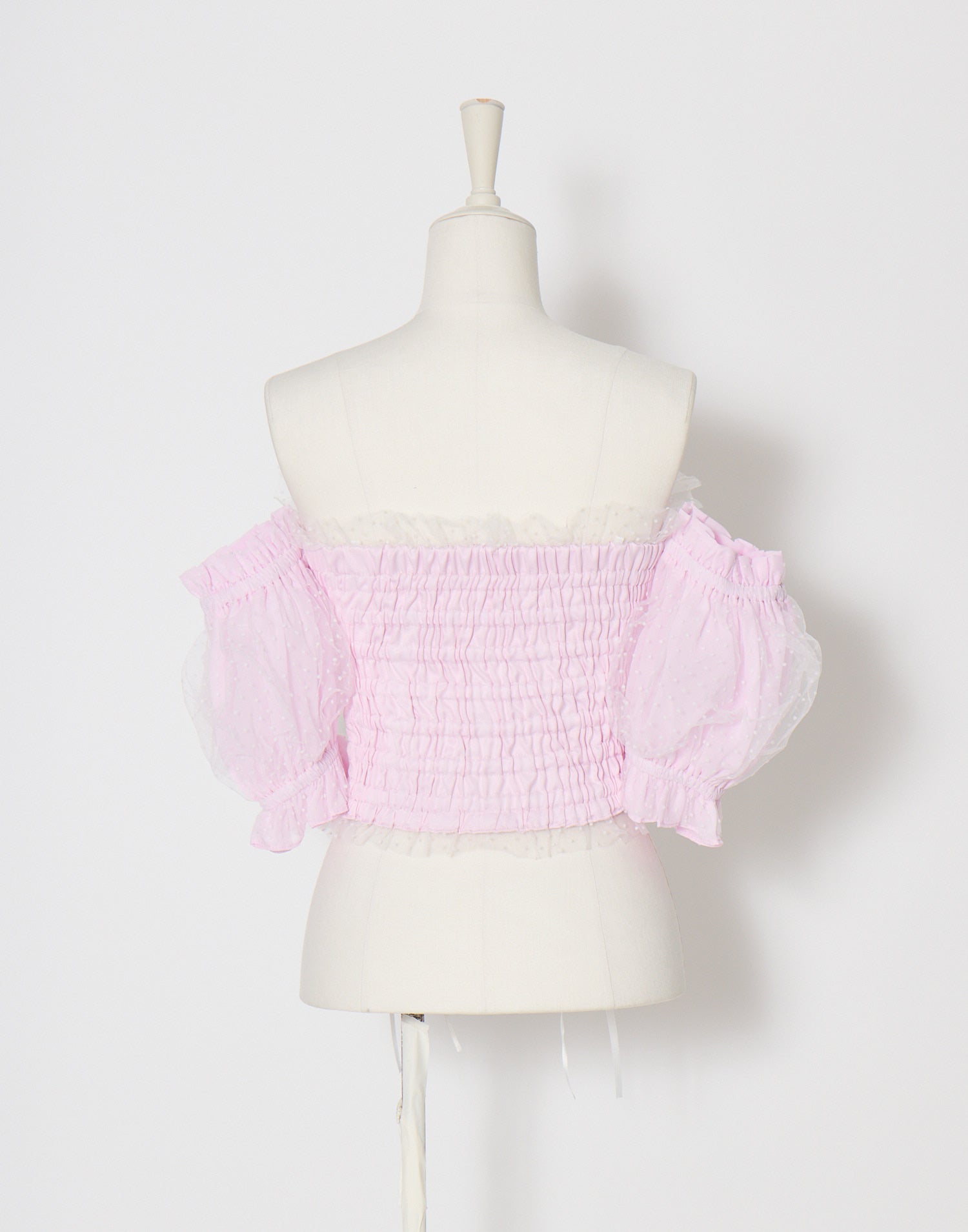 Race up off shoulder tulle puff tops – AVENCHUMU （アバンチュウム）