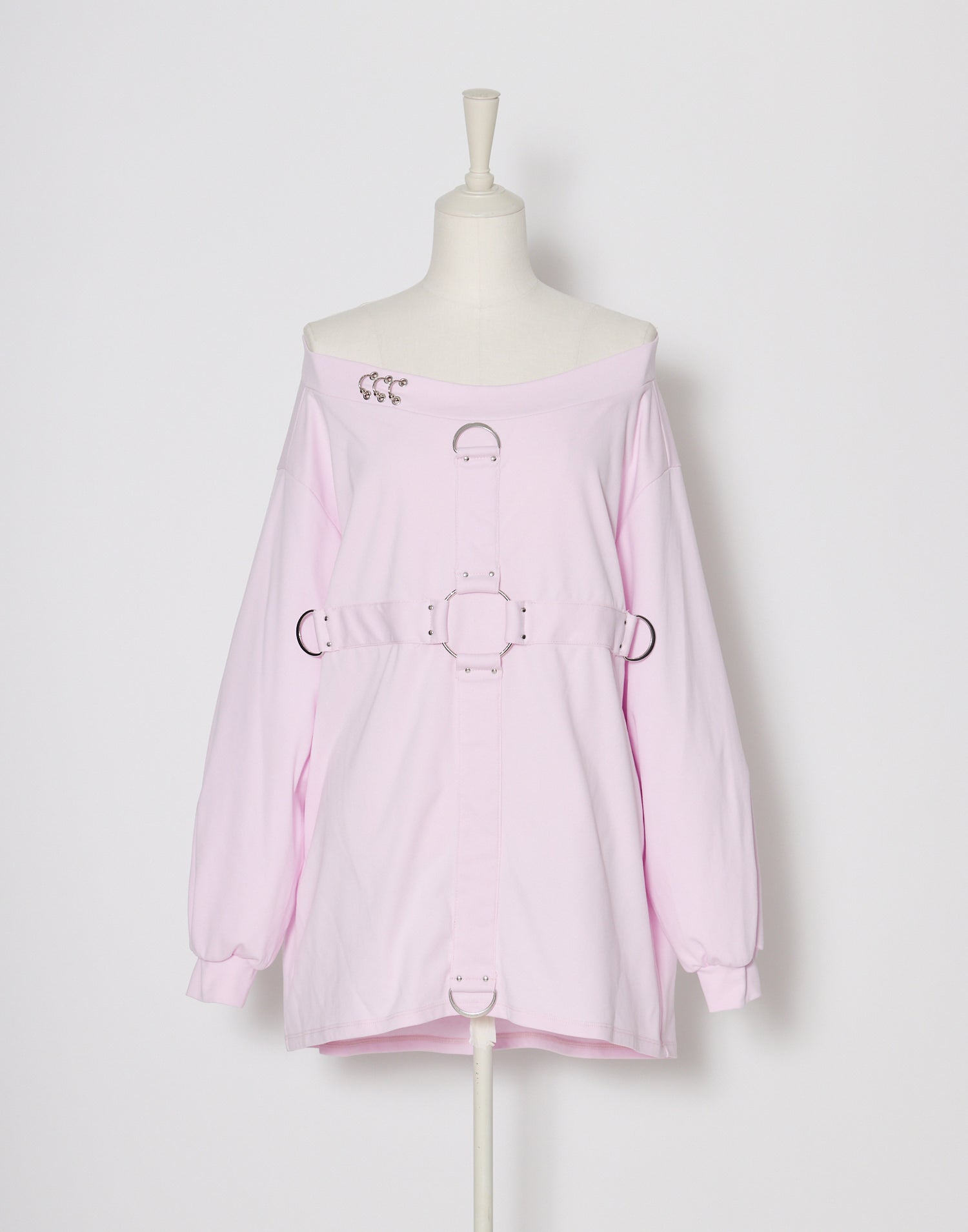 avenchumu フロントクロスロングスリーブtシャツ　ホワイト Front cross long sleeve T-shirt – AVENCHUMU （アバンチュウム）