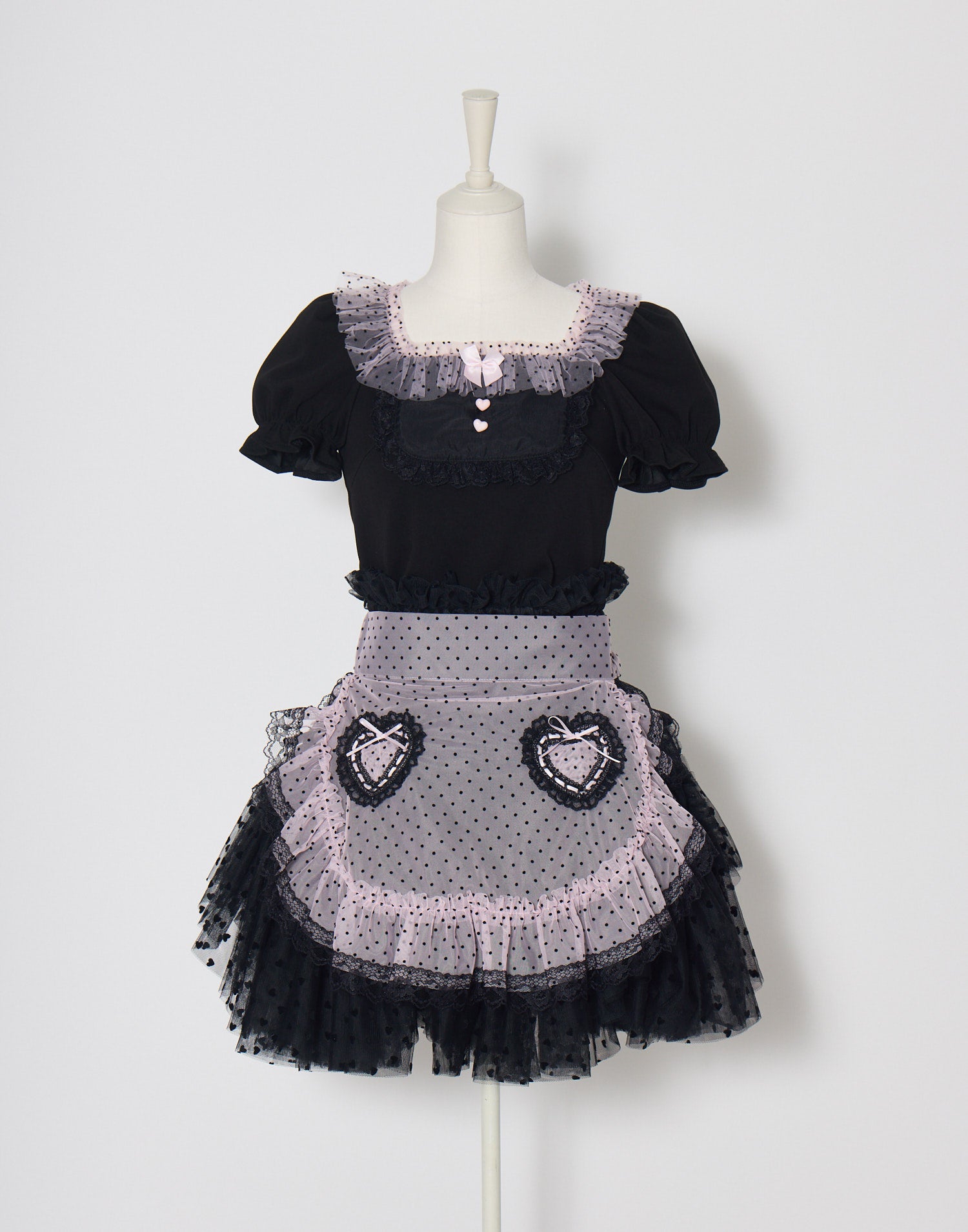 Tulle frill heart button puff tops – AVENCHUMU （アバンチュウム）