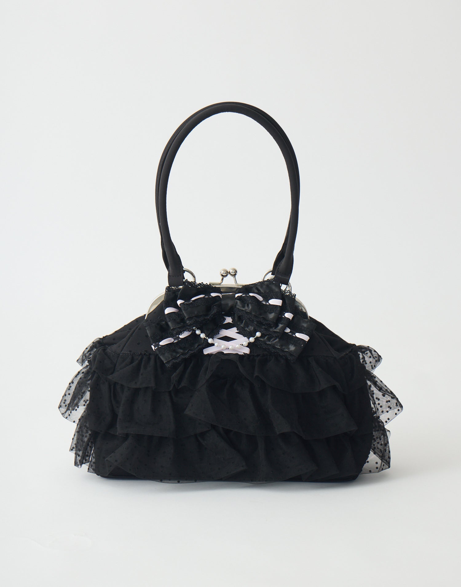 バッグ AVENCHUMU Ribbon frill kiss-lock bag Ribbon & tulle frill kiss-lock bag – AVENCHUMU （アバンチュウム）