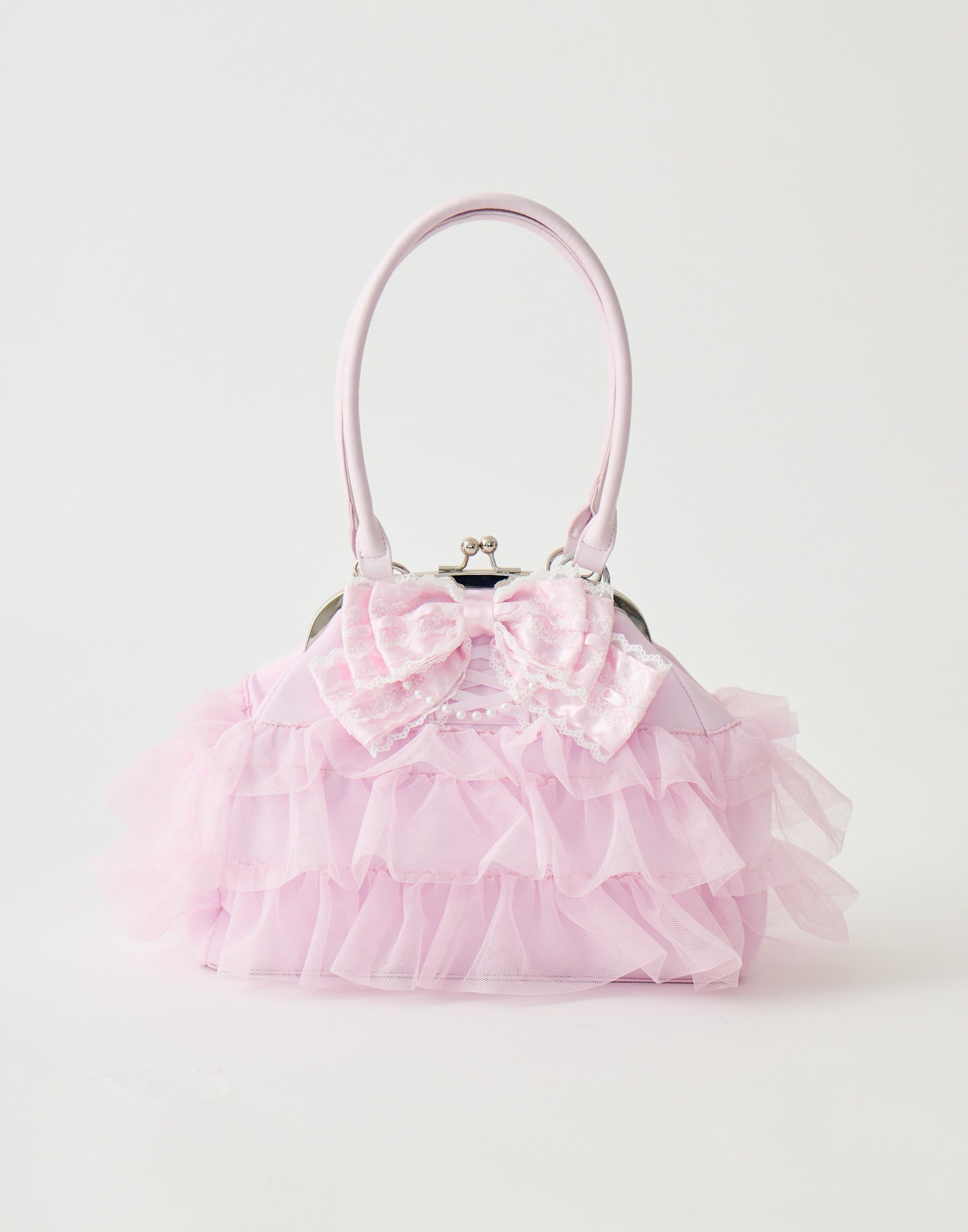 Ribbon & tulle frill kiss-lock bag – AVENCHUMU （アバンチュウム）