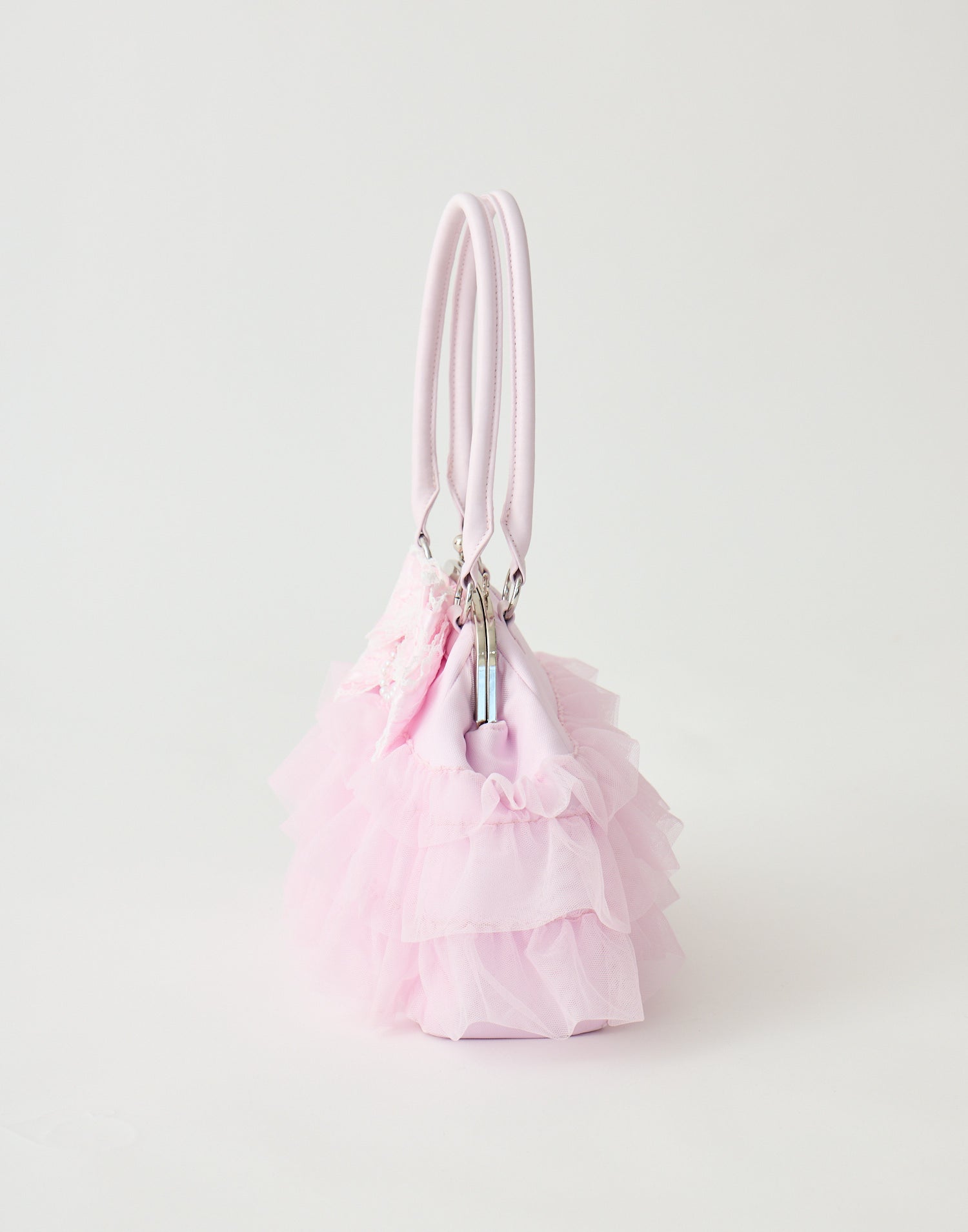 Ribbon & tulle frill kiss-lock bag – AVENCHUMU （アバンチュウム）