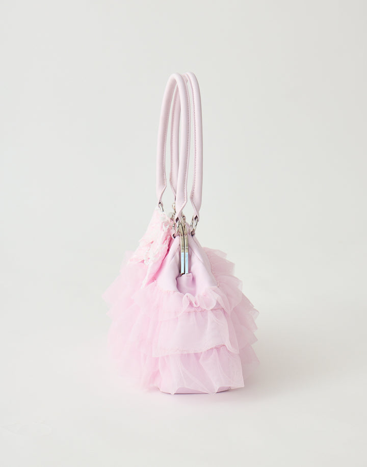 Ribbon & tulle frill kiss-lock bag – AVENCHUMU （アバンチュウム）