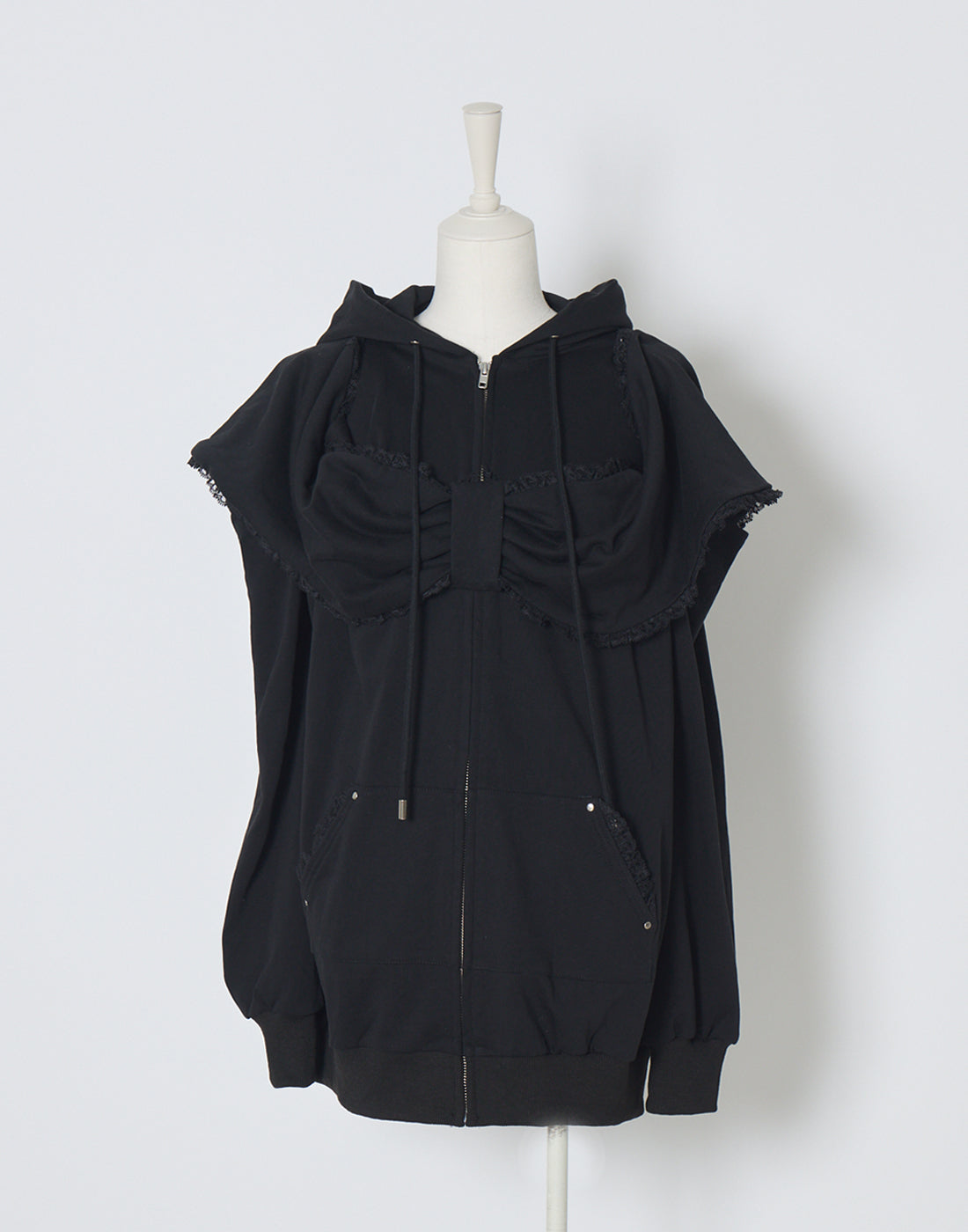 Ribbon shoulder zip hoodie oversize – AVENCHUMU