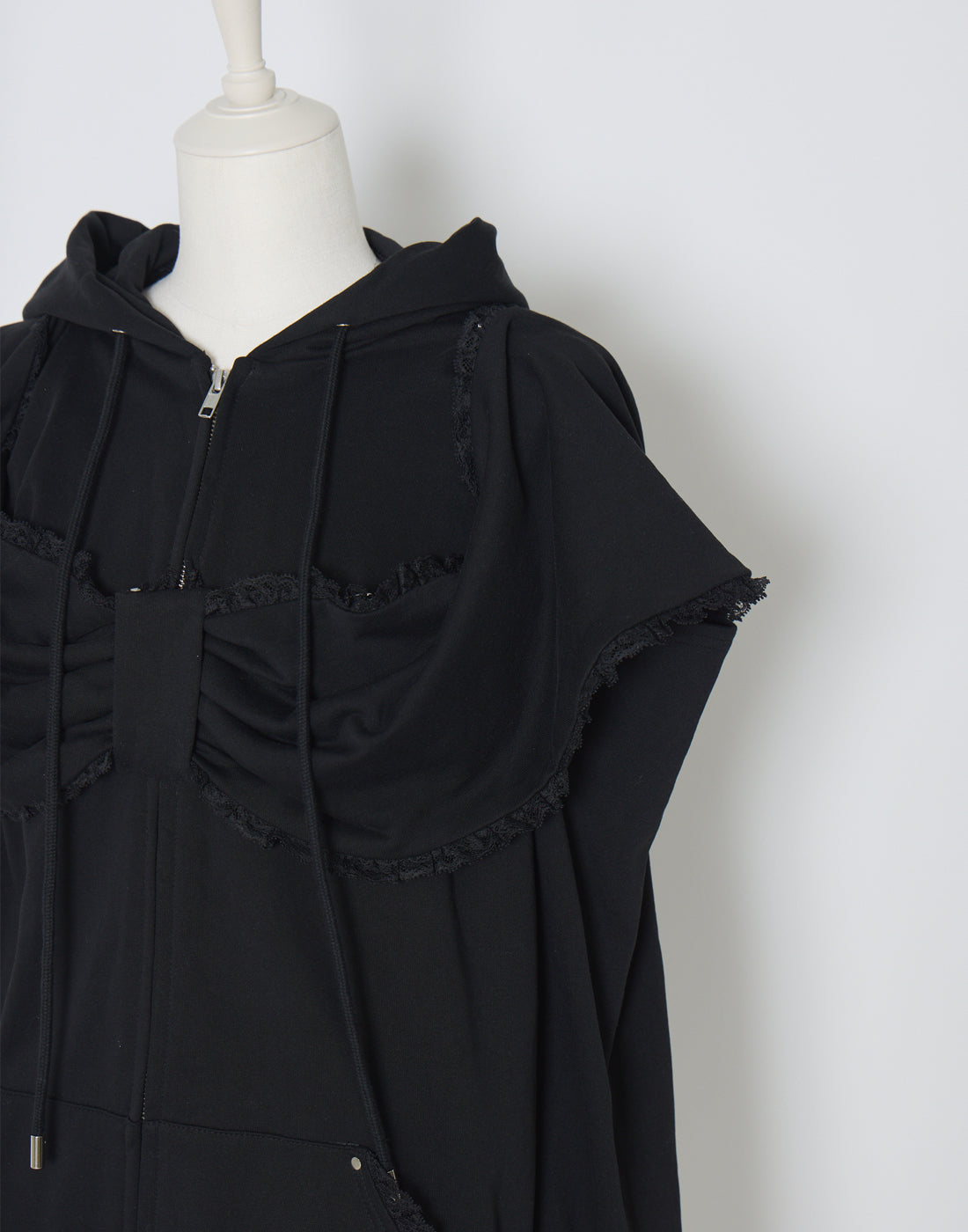 Ribbon shoulder zip hoodie oversize – AVENCHUMU