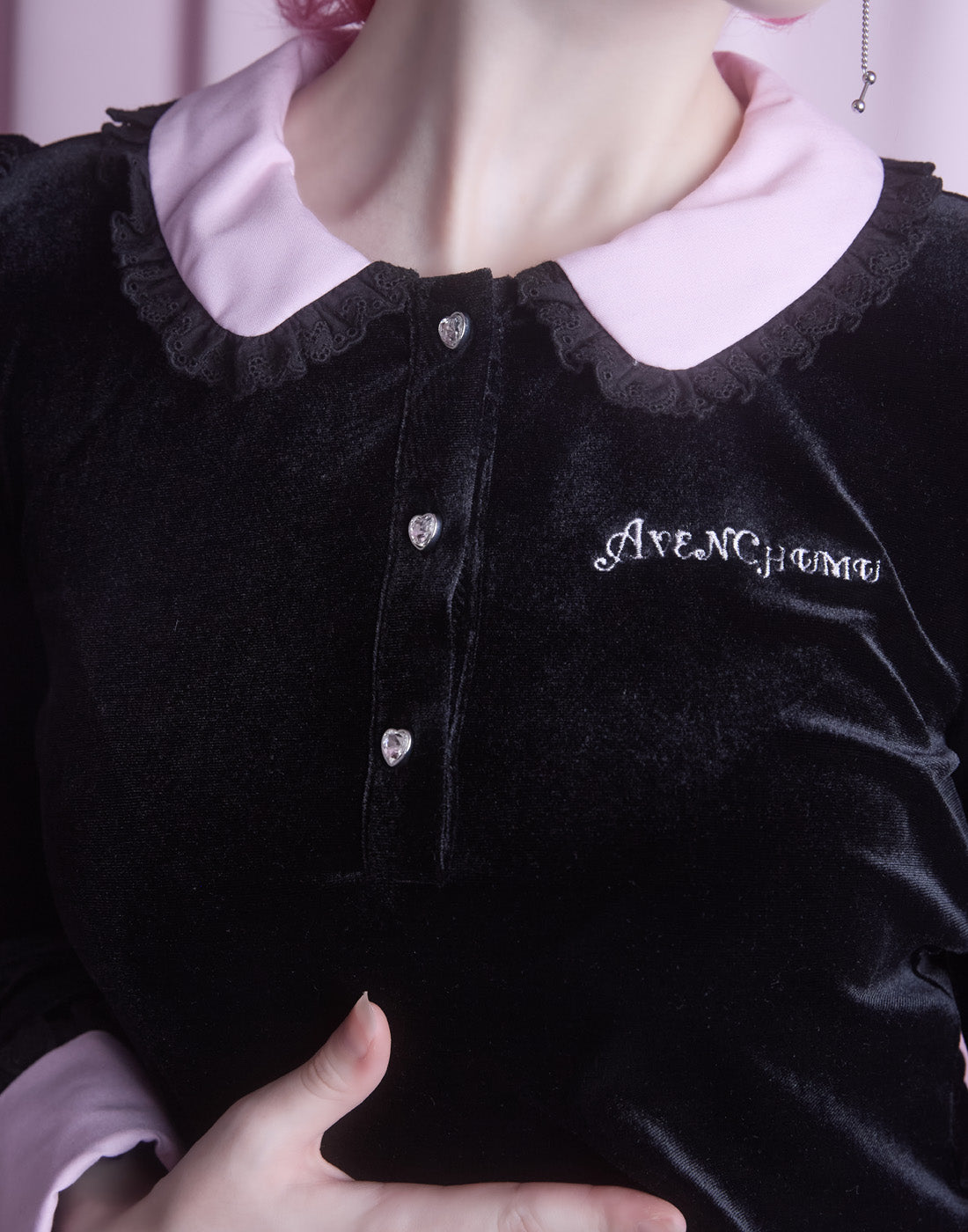 Velor heart button tops レディース Velor heart button tops – AVENCHUMU （アバンチュウム）