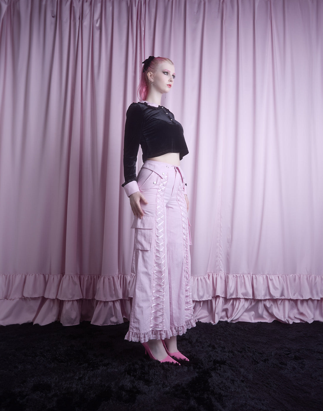 アバンチュウム Heart studs pocket lace up pants Heart studs pocket lace up pants – AVENCHUMU （アバンチュウム）