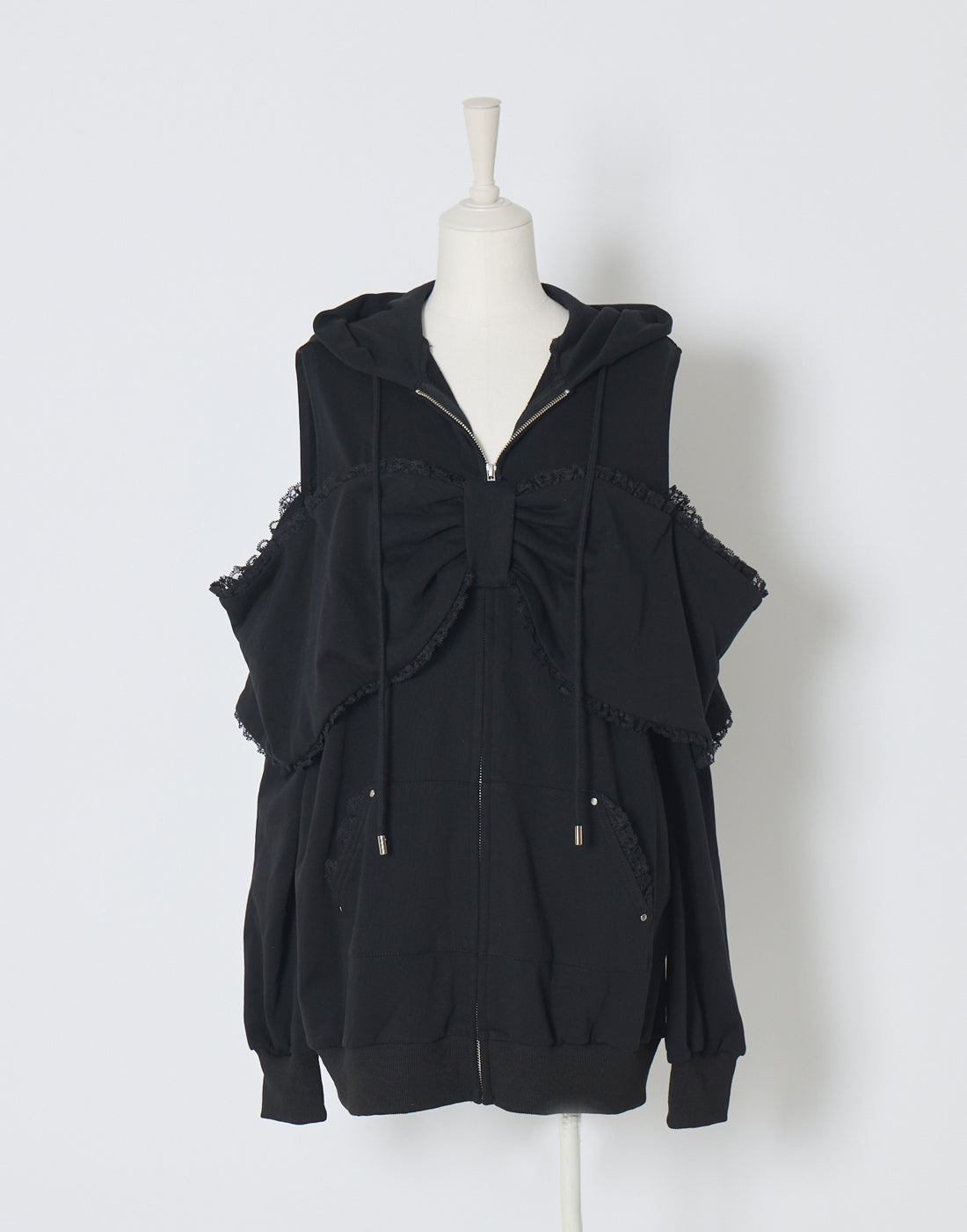 Ribbon shoulder zip hoodie oversize – AVENCHUMU