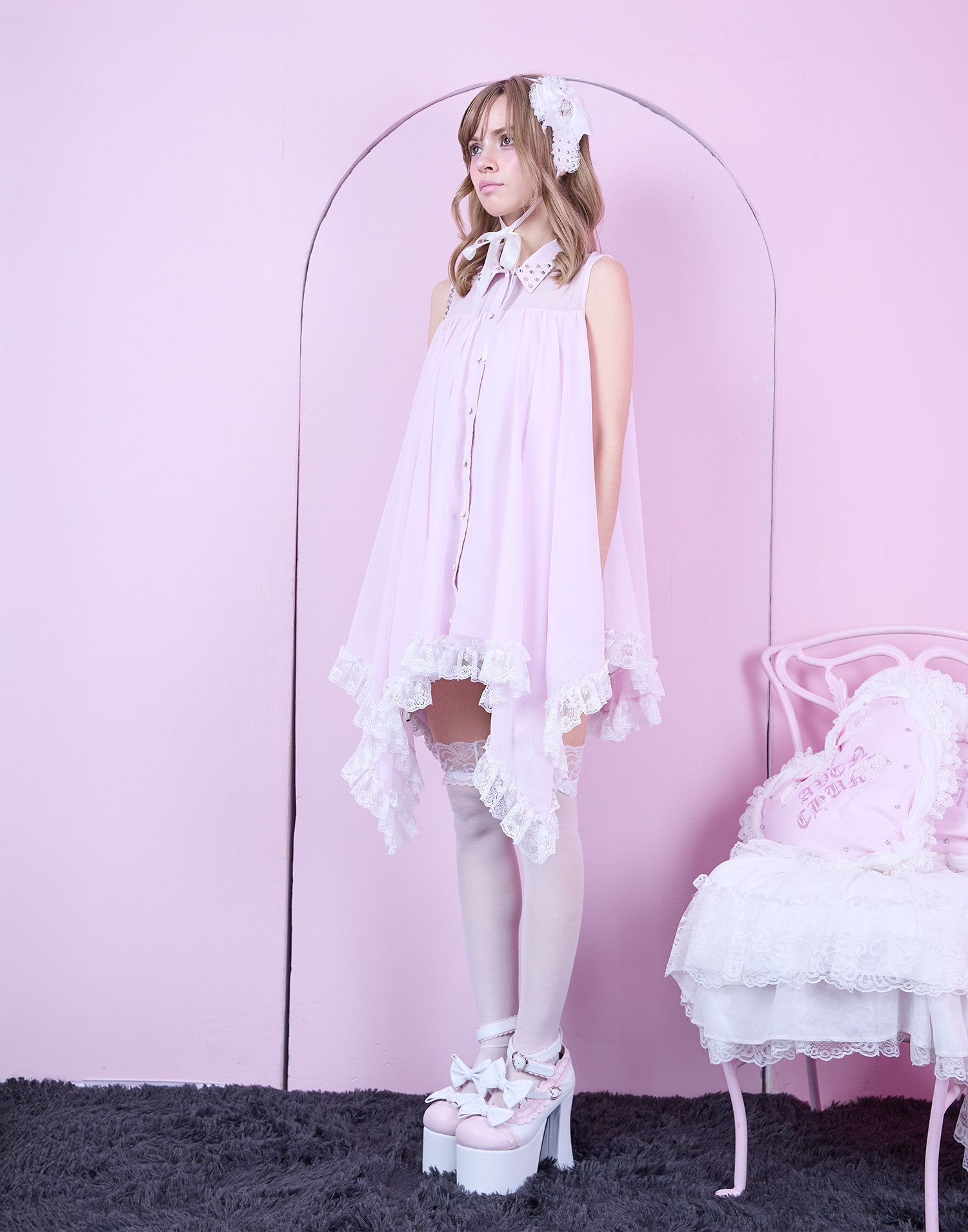 I'm angel chiffon shirt onepiece – AVENCHUMU （アバンチュウム）
