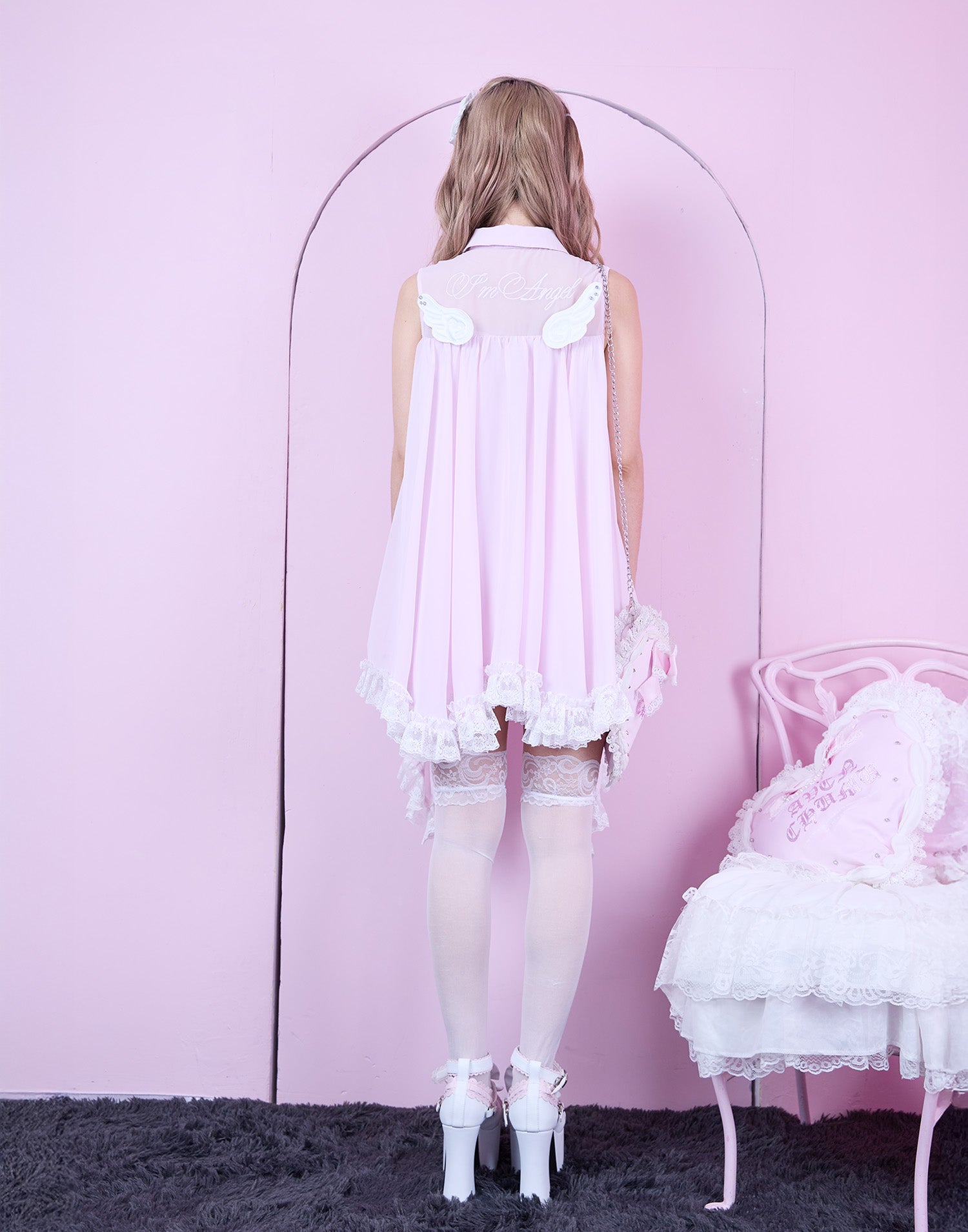 I'm angel chiffon shirt onepiece – AVENCHUMU （アバンチュウム）