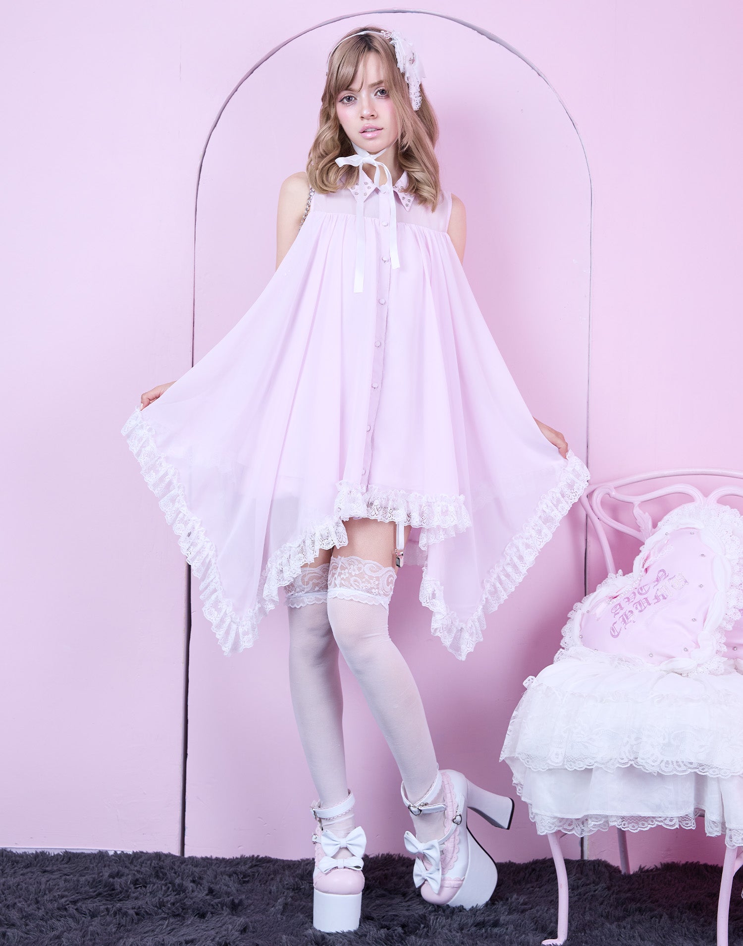 I'm angel chiffon shirt onepiece – AVENCHUMU （アバンチュウム）