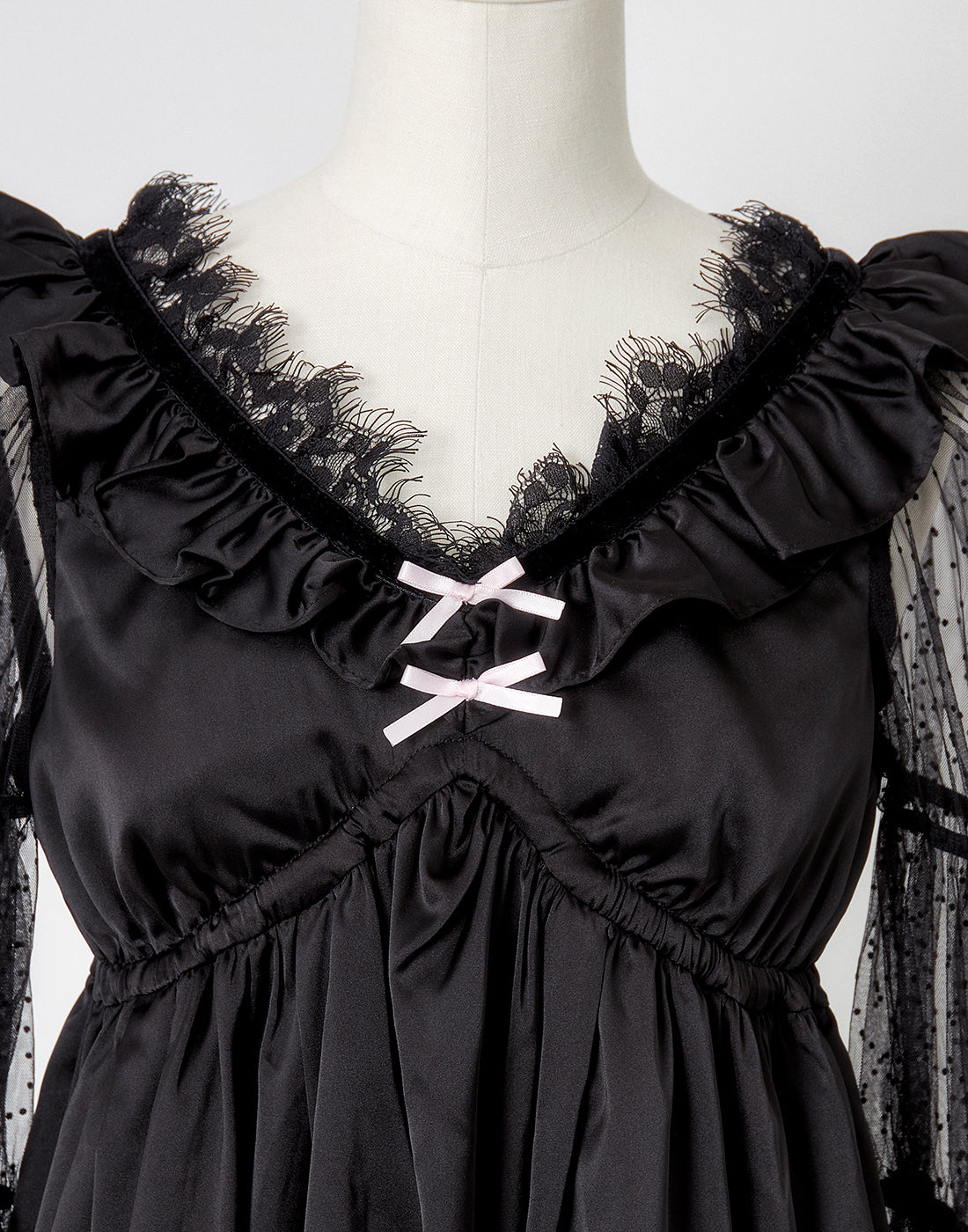 アバンチュウム Dot tulle & ribbon satinbabydoll Dot tulle & ribbon satin babydoll – AVENCHUMU （アバンチュウム）