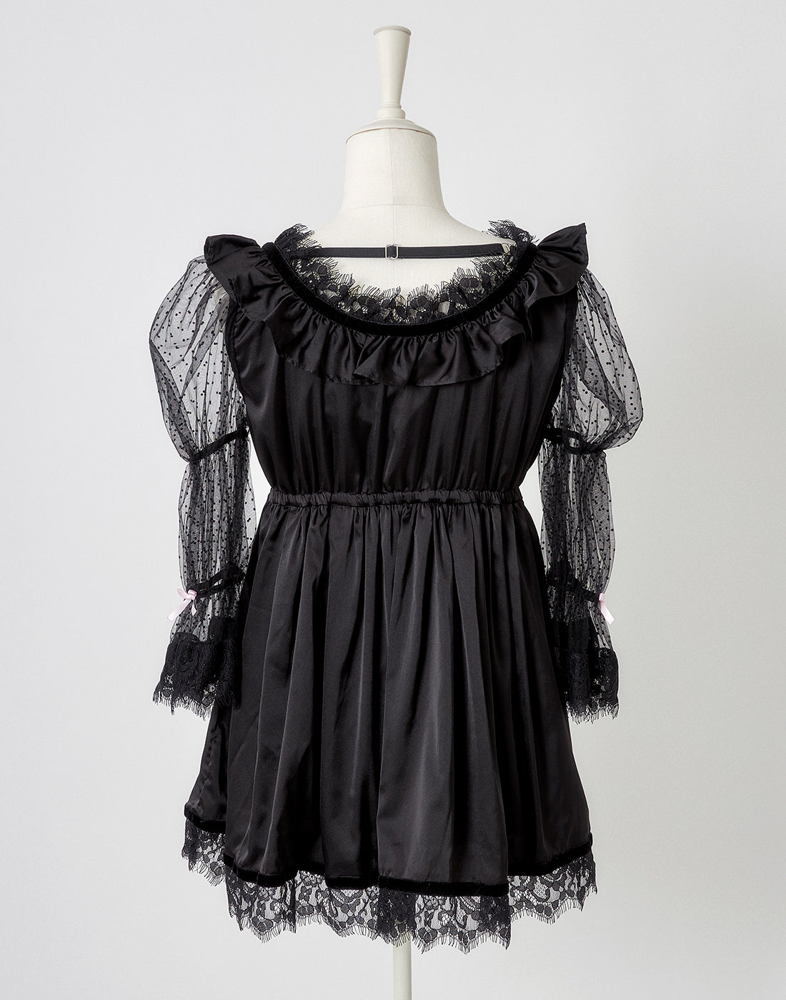 Dot tulle & ribbon satin babydoll – AVENCHUMU （アバンチュウム）