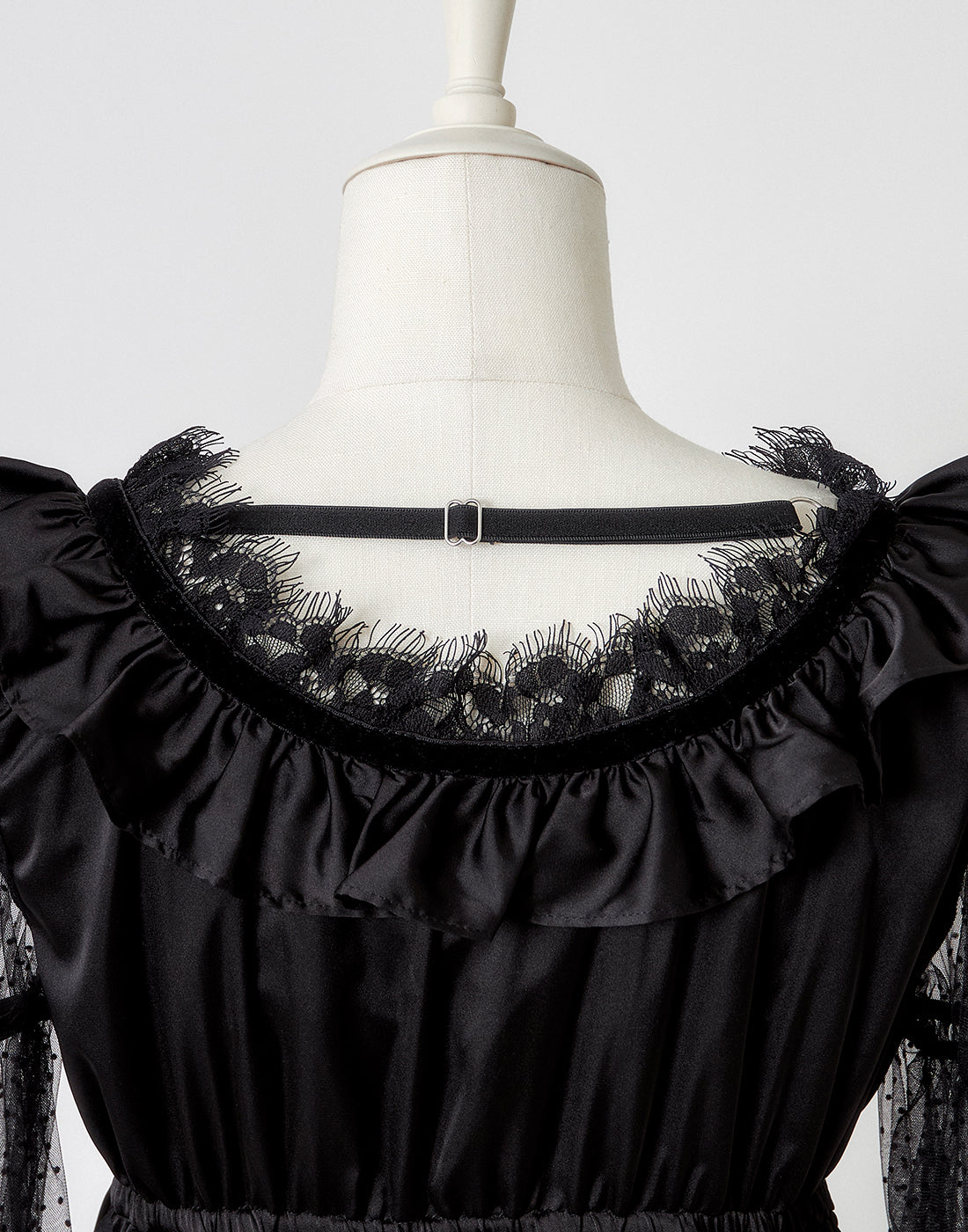 Dot tulle & ribbon satin babydoll – AVENCHUMU （アバンチュウム）