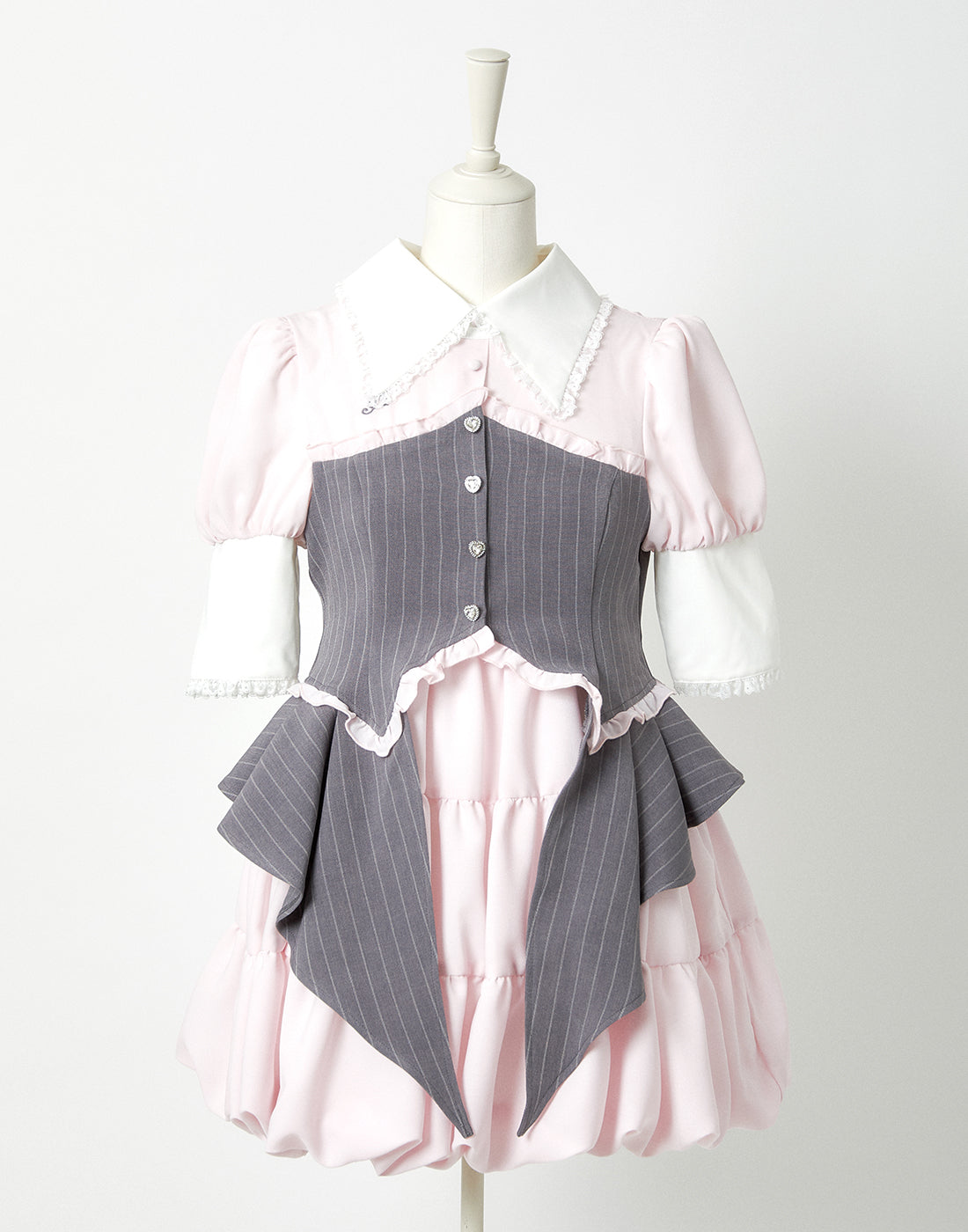 タグ付✨️avenchumu ストライプラッフルフリルコルセットバルーンワンピース タグ付✨️avenchumu ストライプラッフルフリルコルセット