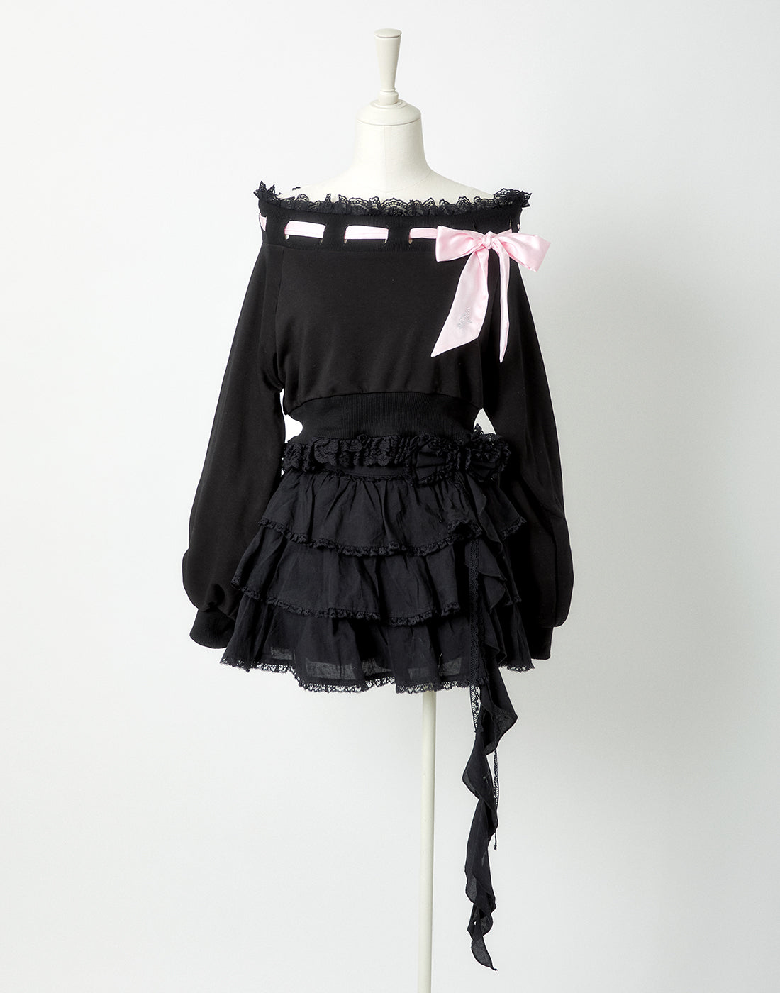 Ruffle frill ribbon tiered skirt – AVENCHUMU （アバンチュウム）