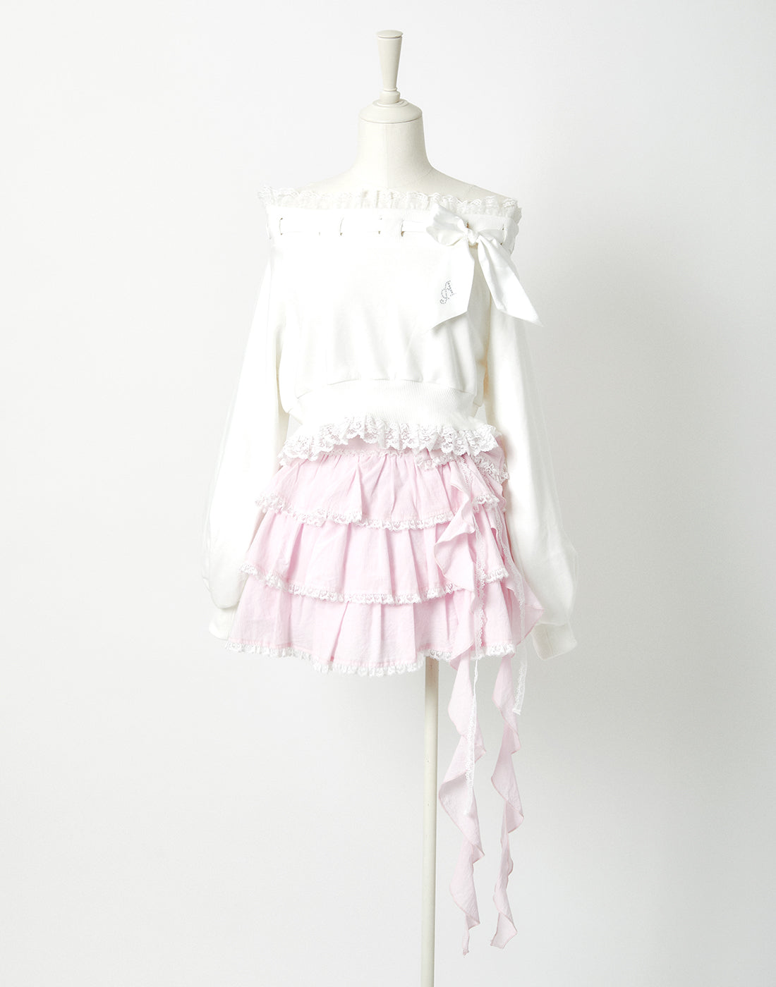 スカート AVENCHUMU Frill heart stone logo skirt My only Doll frill skirt – AVENCHUMU （アバンチュウム）
