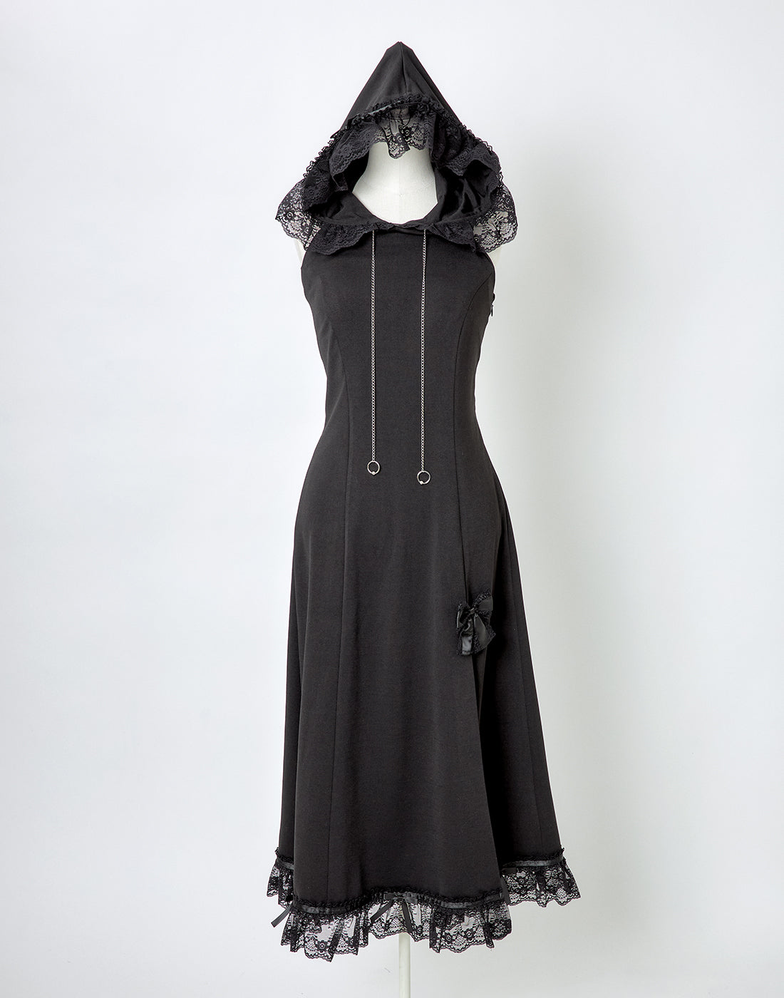 Lace trimming hoodie sleeveless long one piece – AVENCHUMU