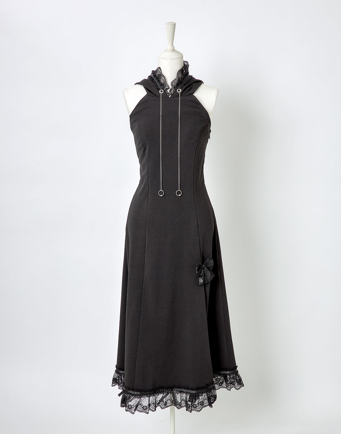 Lace trimming hoodie sleeveless long one piece – AVENCHUMU