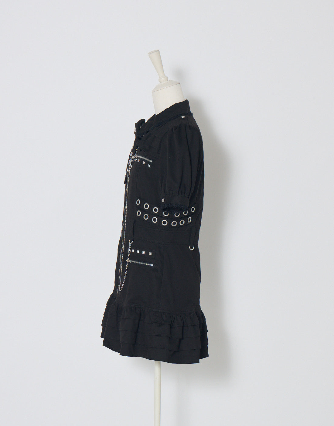 Front zip studded belt mini one piece – AVENCHUMU （アバンチュウム）