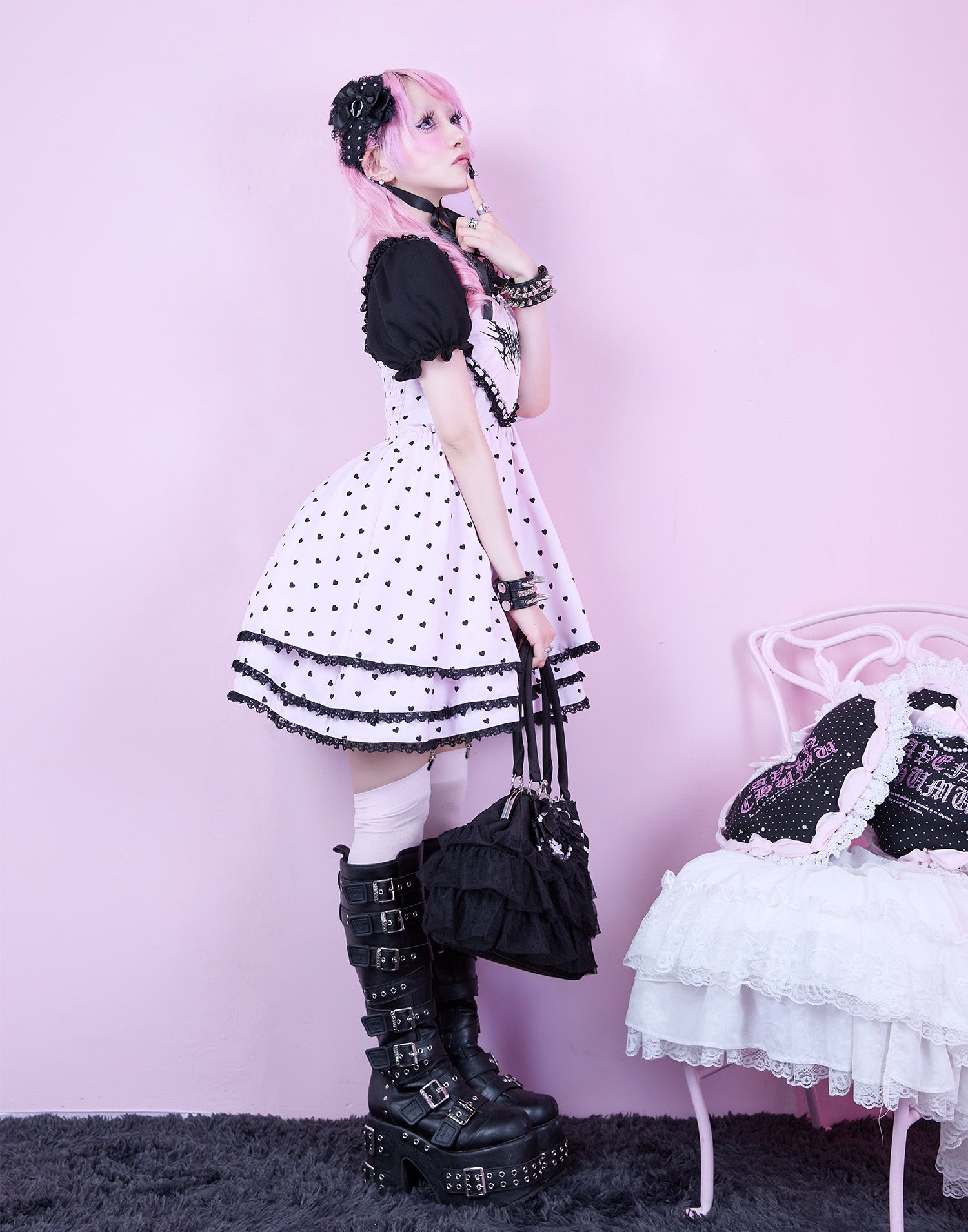 Heart tiered babydoll one piece – AVENCHUMU （アバンチュウム）