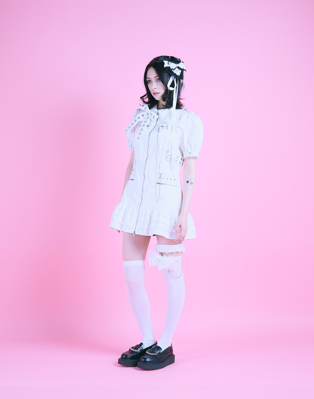 ワンピース apple555 Front zip studded belt mini one piece – AVENCHUMU