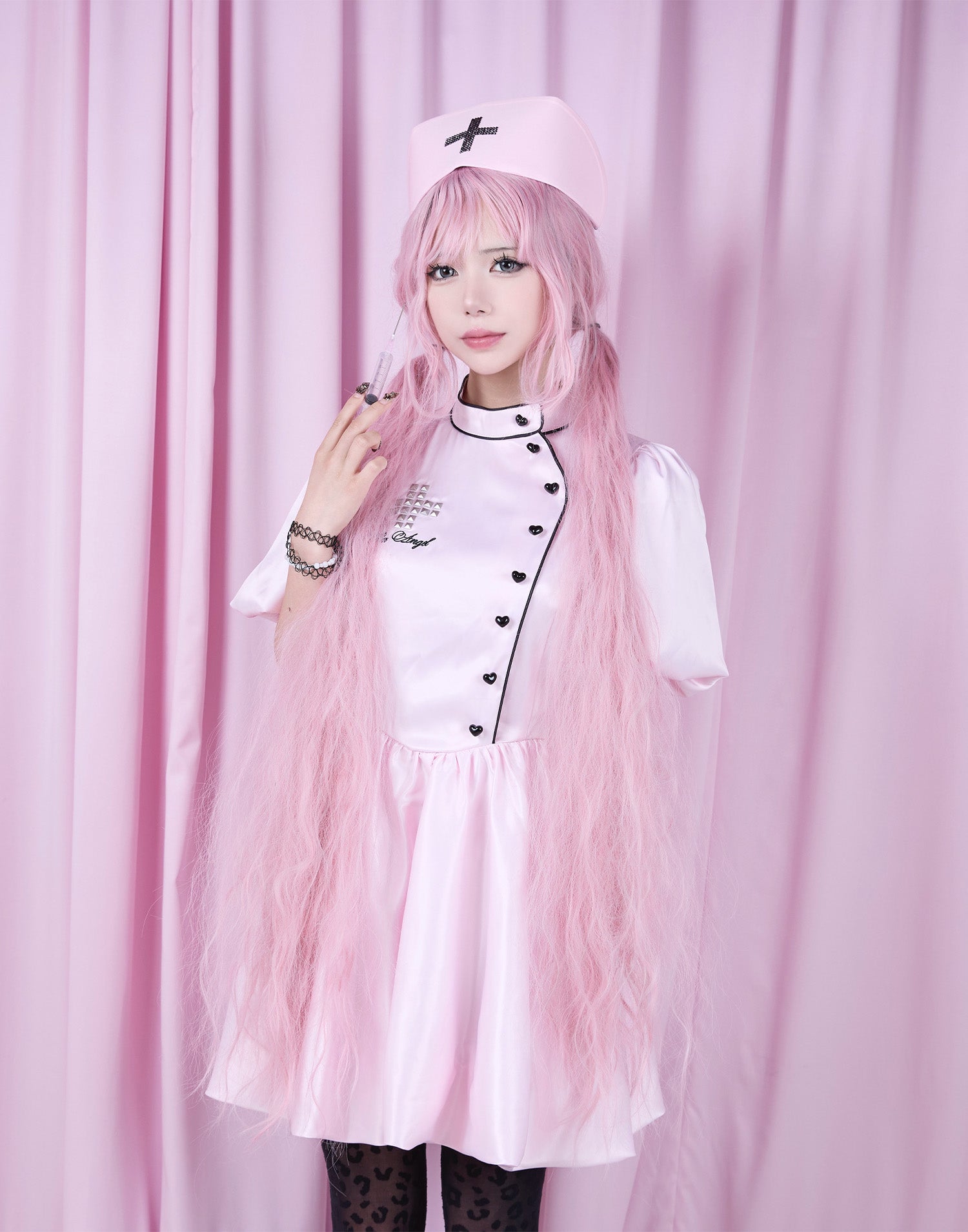 avenchumu ハート ワンピース ピンク XS Like a nurse heart one piece – AVENCHUMU （アバンチュウム）