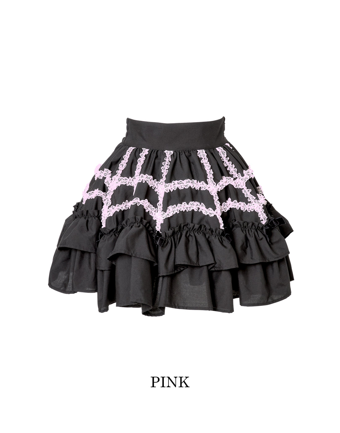 AVENCHUMU Rufflefrill ribbontiered skirt