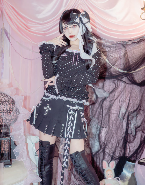 Brass knuckle long sleeve frill tops