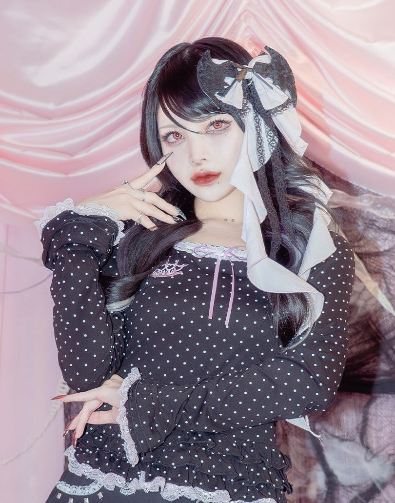 Devil ribbon lace headdress – AVENCHUMU （アバンチュウム）
