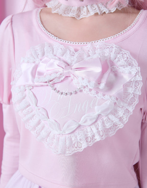 Love heart's cake angel choker t-shirt