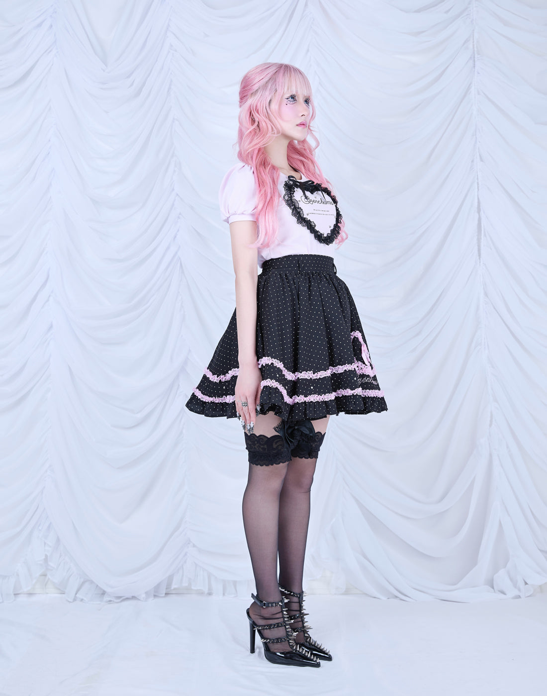 ★as''on★MOA FRILL SKIRT / BLACK★正規品/韓国送料込 MoGu公式】フリルミニスカート レディース 韓国アパレル 秋服