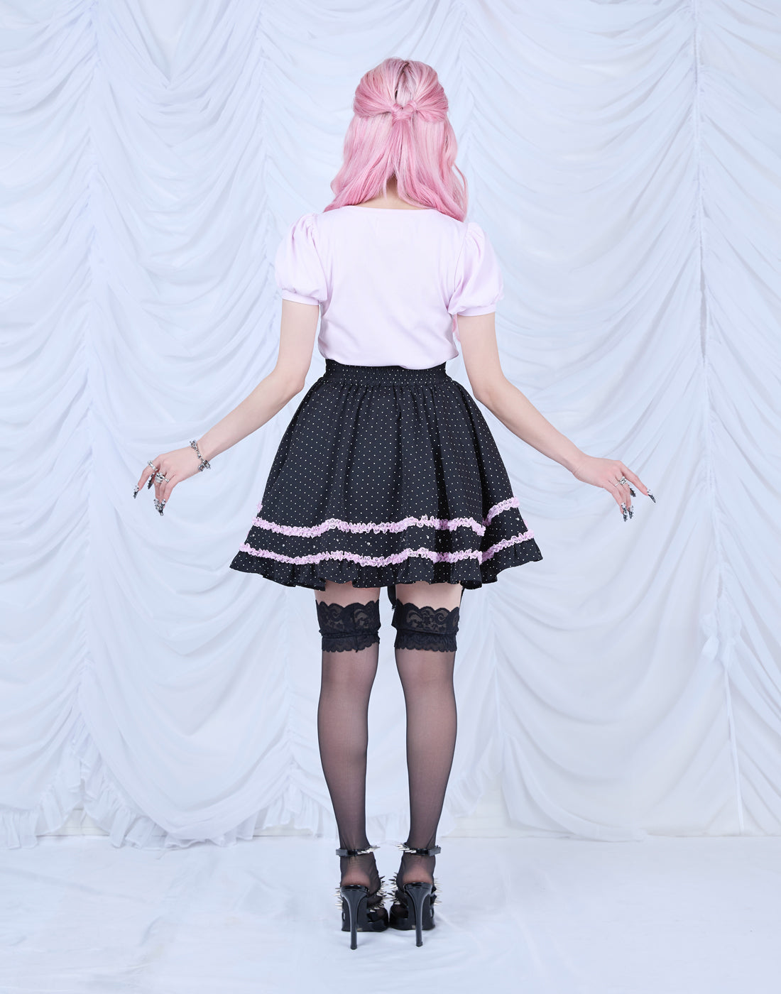 スカート AVENCHUMU Frill heart stone logo skirt My only Doll frill skirt – AVENCHUMU （アバンチュウム）
