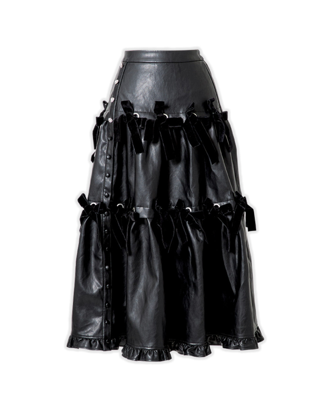 Leather look hole ribbon skirt – AVENCHUMU （アバンチュウム）