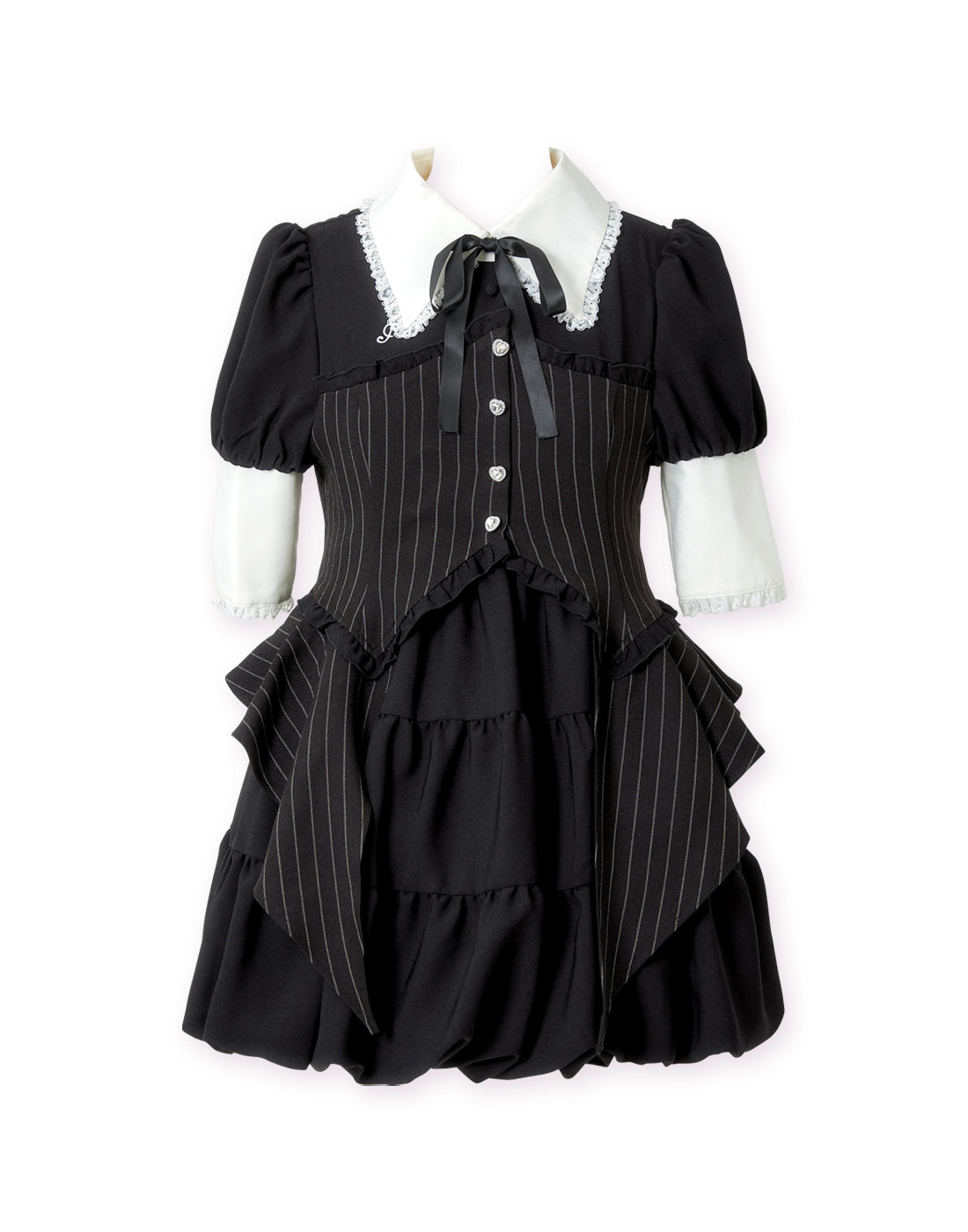 Stripe ruffle frill corset balloon one piece – AVENCHUMU 