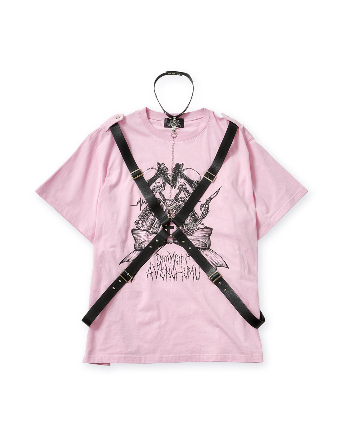 【5月31日(金)17:00予約開始】twin skull print harness T-shirt