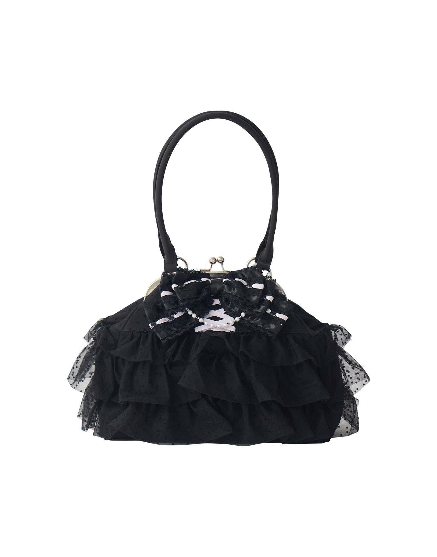 バッグ AVENCHUMU Ribbon frill kiss-lock bag Ribbon & tulle frill kiss-lock bag – AVENCHUMU （アバンチュウム）