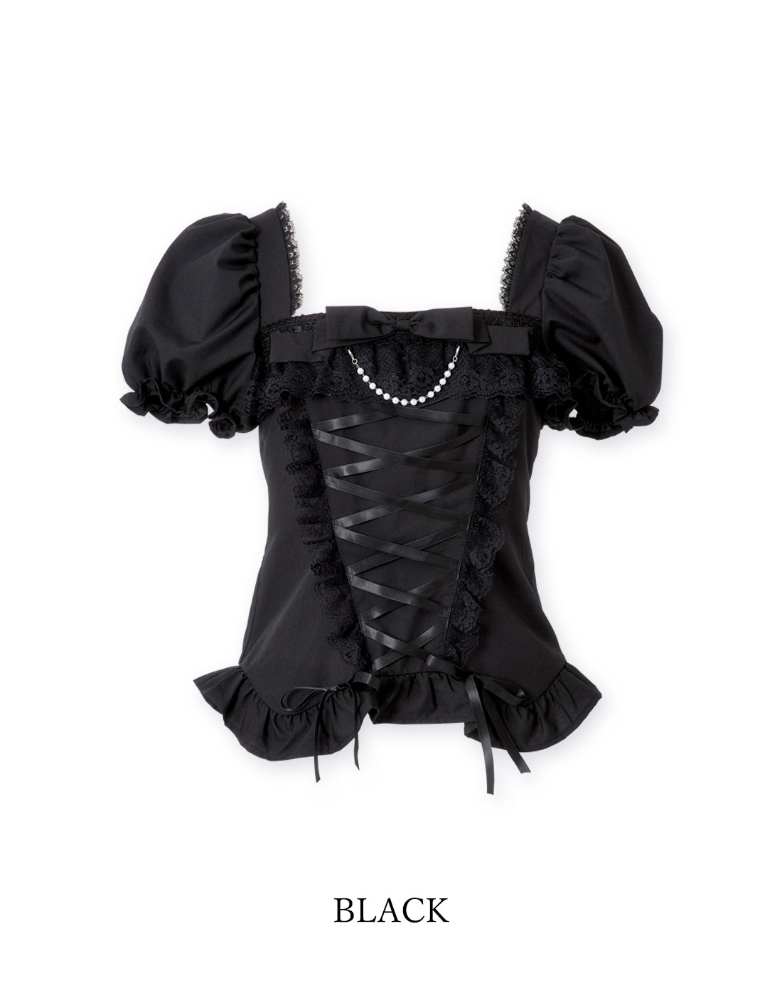 Ribbon chain lace up corset tops – AVENCHUMU （アバンチュウム）