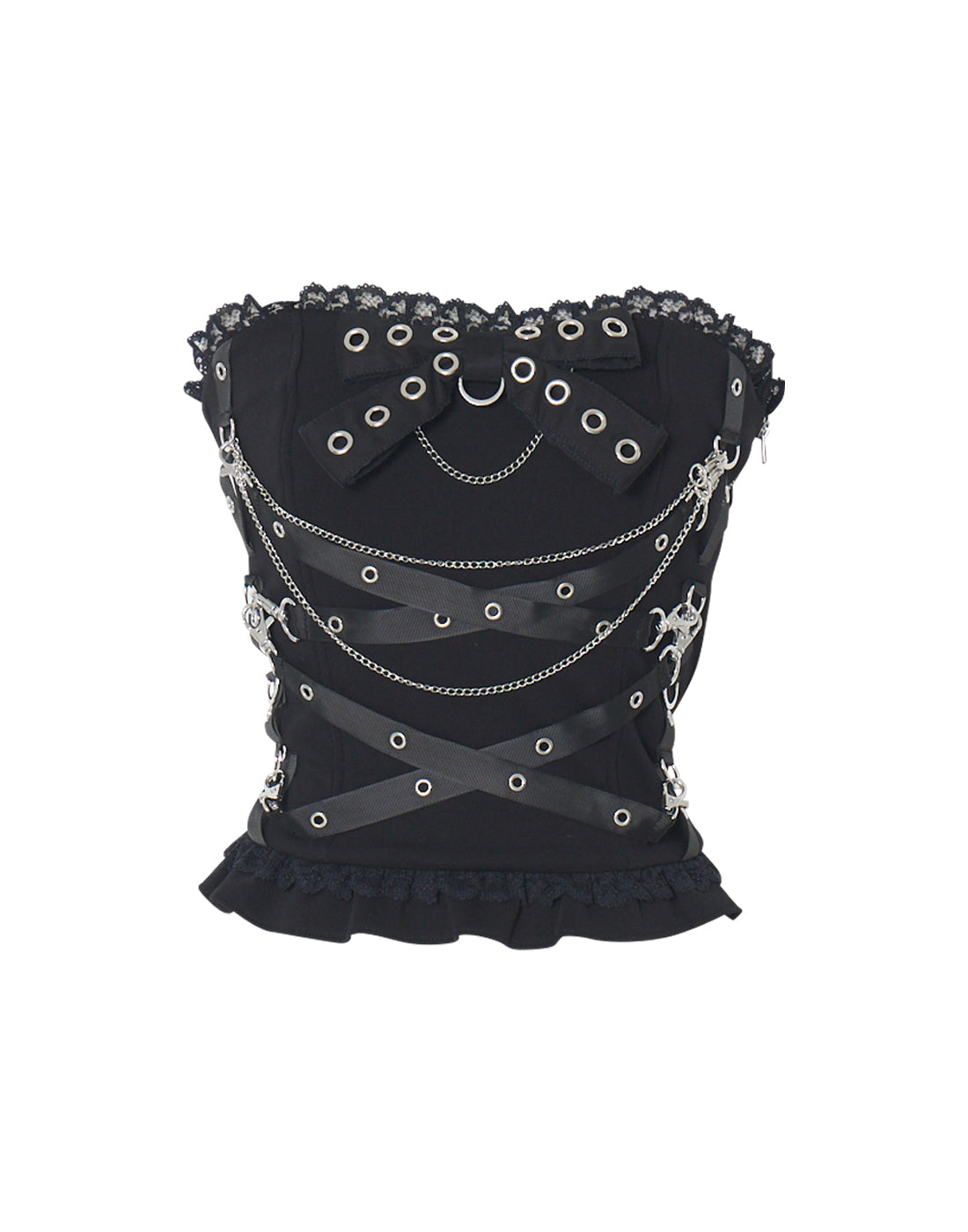 Cross chain & ribbon corset – AVENCHUMU （アバンチュウム）