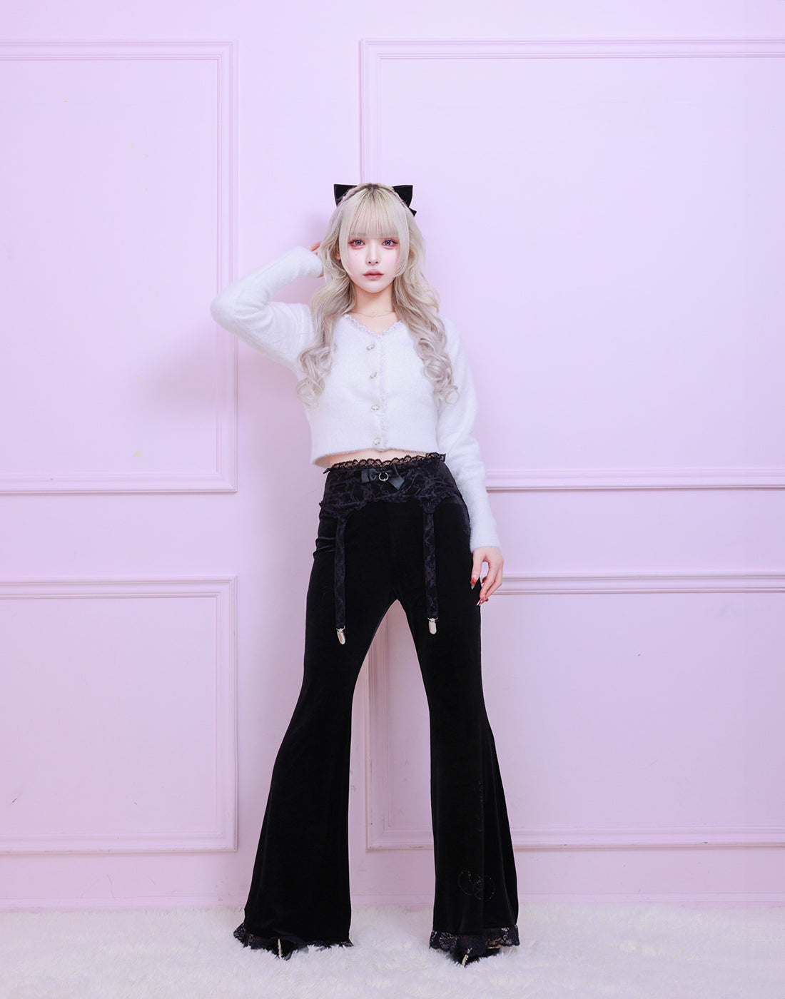 フレアパンツ スキニーパンツ 韓国風4色[品番：AGCW0003930