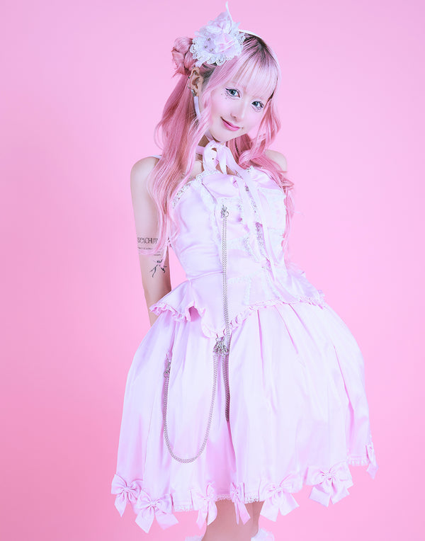 【5月12日(月)17:00販売開始】Front ribbon chain one piece
