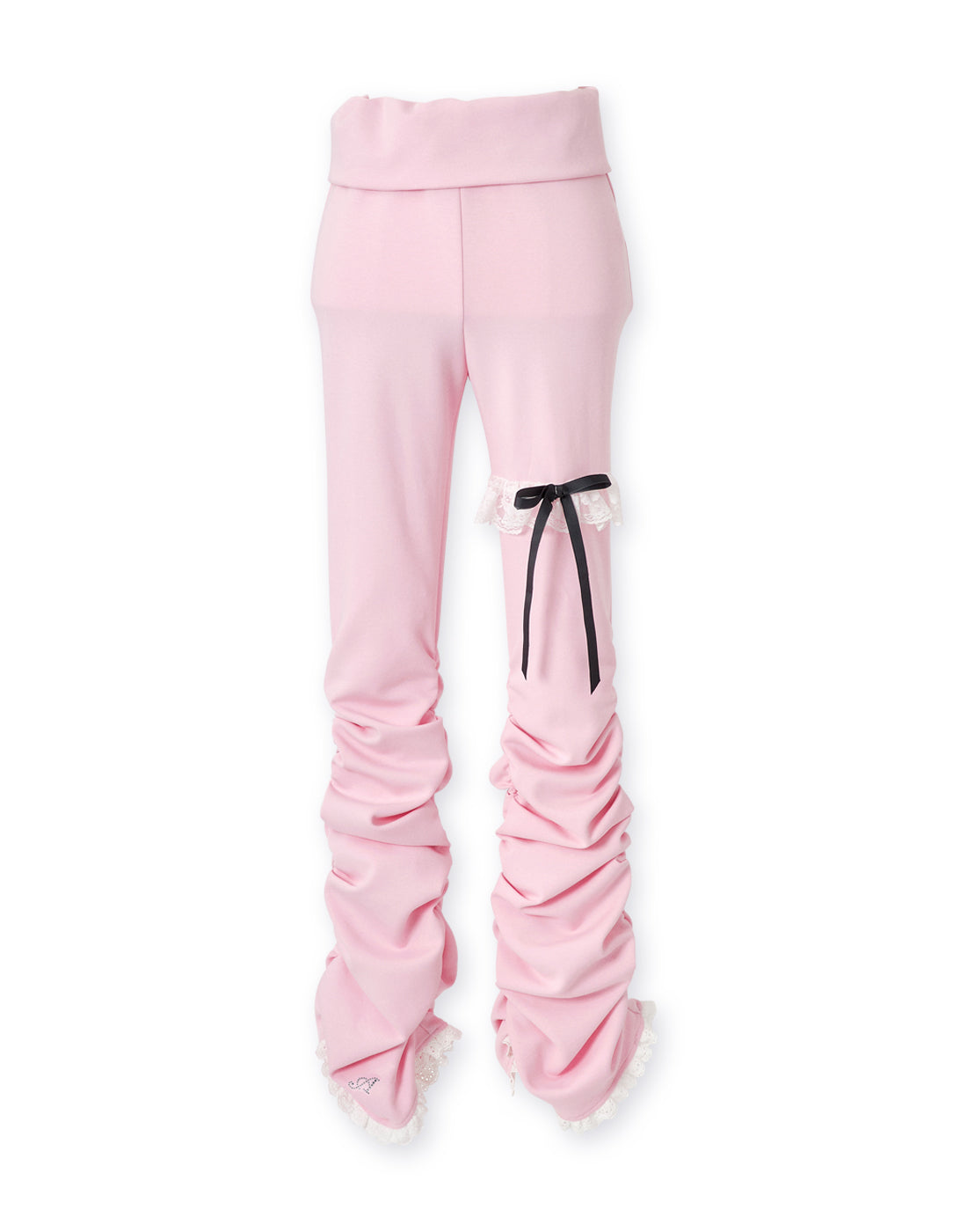 売れ筋がひ贈り物！ Lace ribbon garter gather pants – AVENCHUMU （アバンチュウム） パンツ