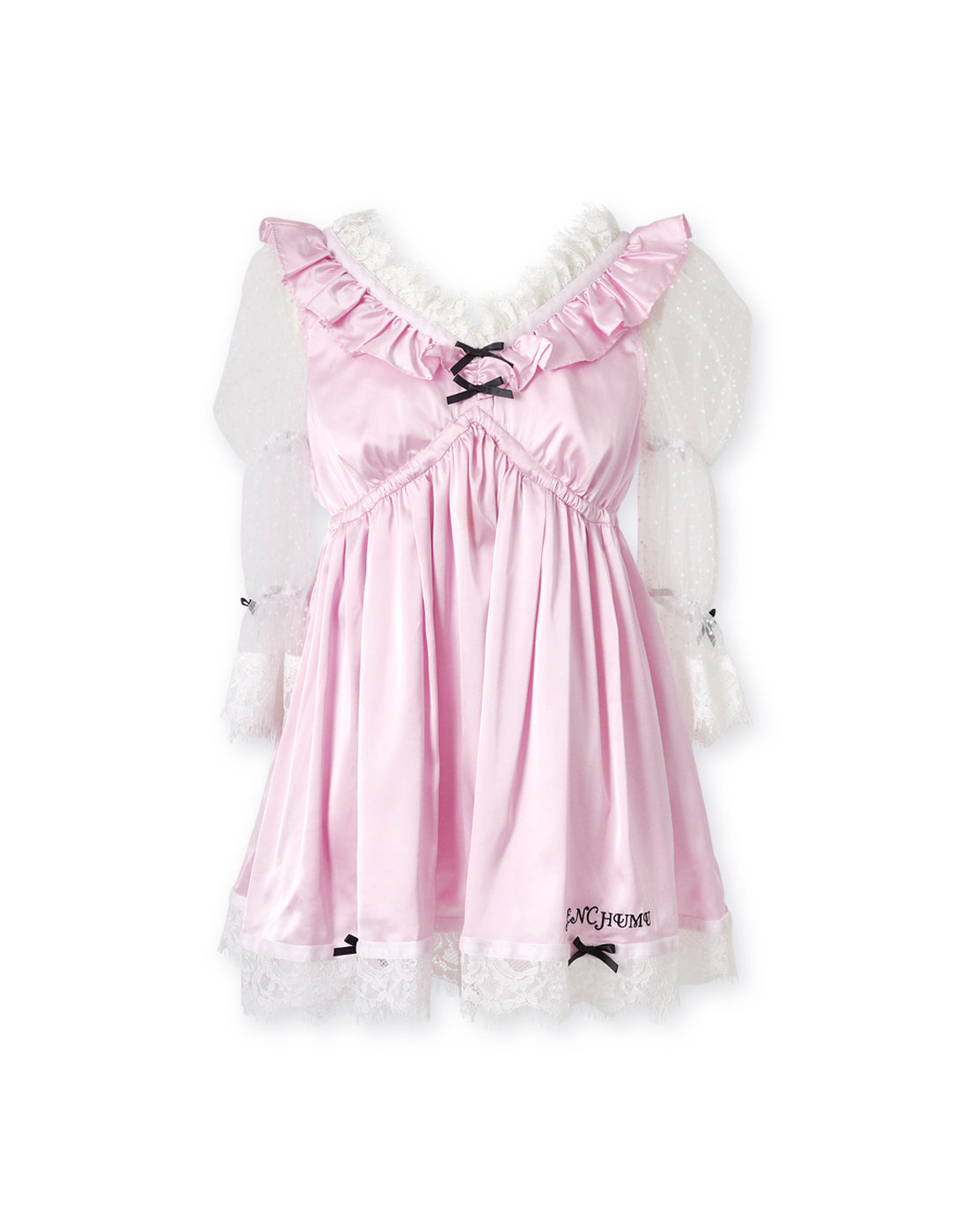 アバンチュウム Dot tulle & ribbon satinbabydoll Dot tulle & ribbon satin babydoll – AVENCHUMU （アバンチュウム）