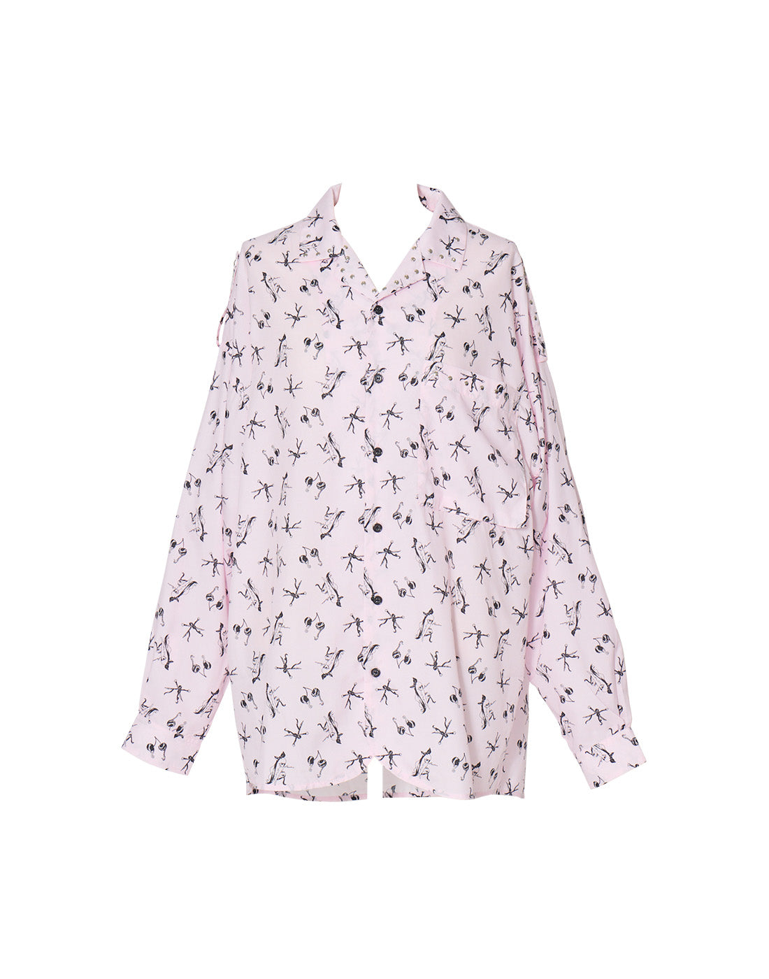 ブラウス シャツ ERICO collaboration illustration oversized shirt レディース ERICO collaboration illustration oversized shirt – AVENCHUMU