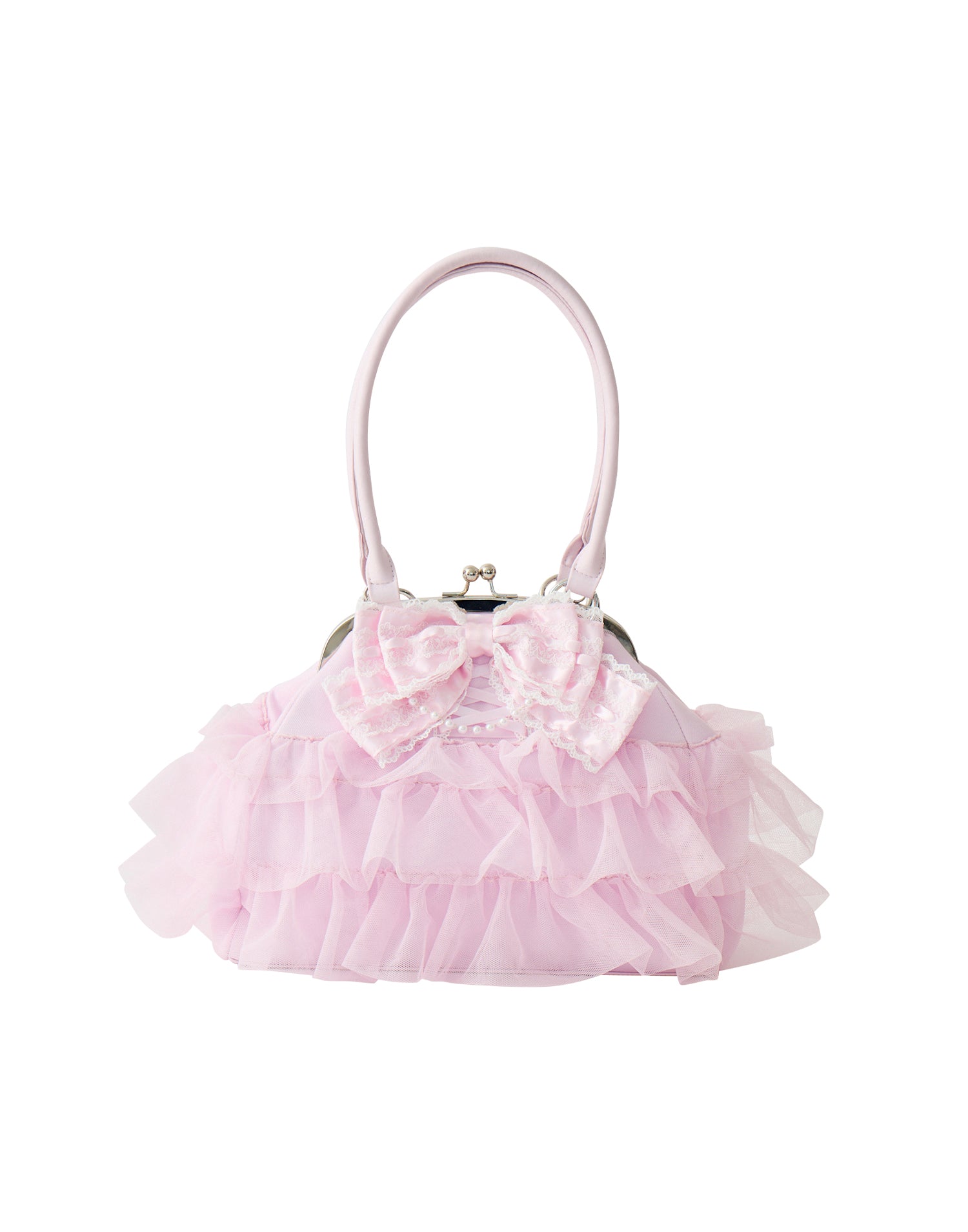 Ribbon & tulle frill kiss-lock bag – AVENCHUMU （アバンチュウム）