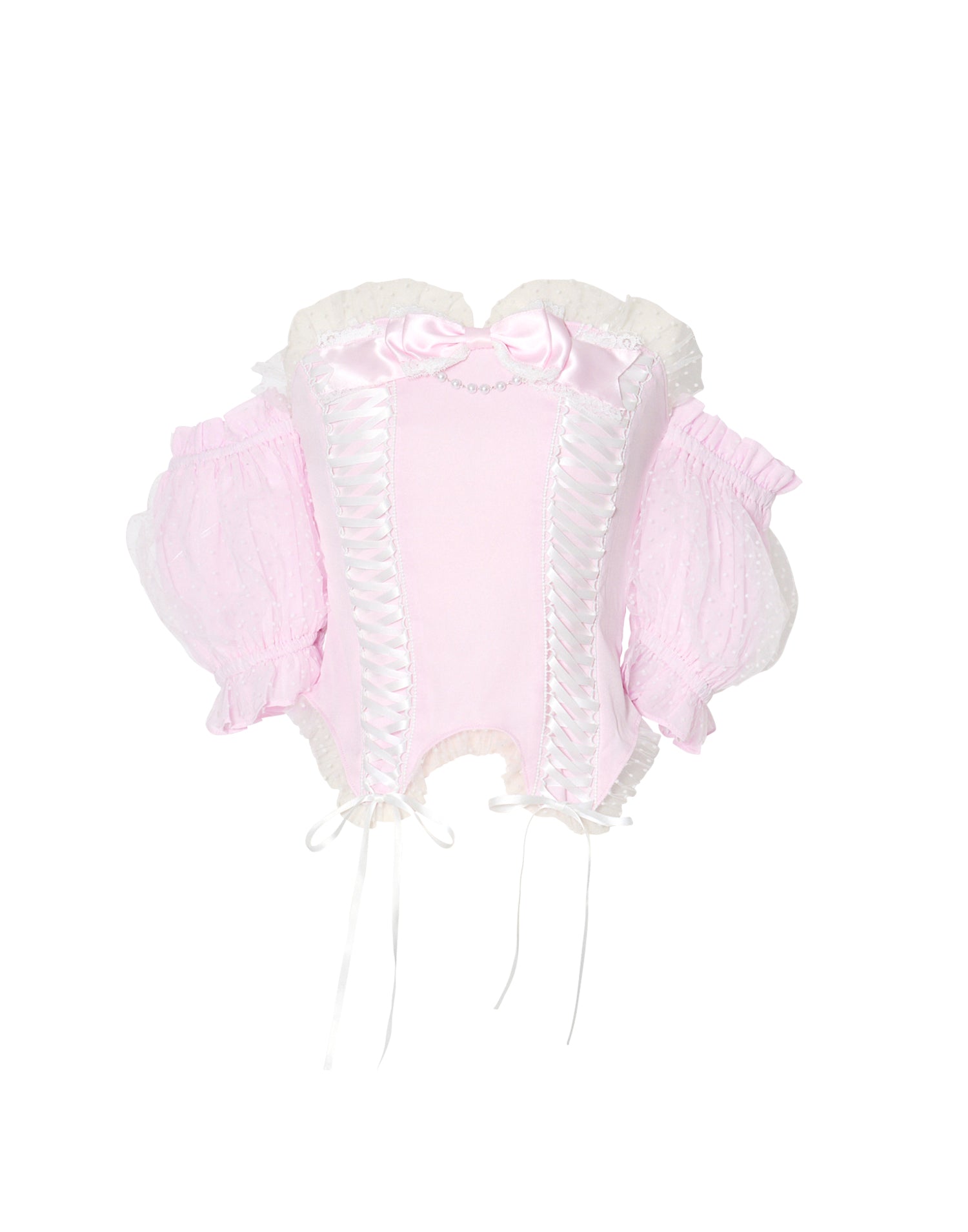 Race up off shoulder tulle puff tops – AVENCHUMU （アバンチュウム）