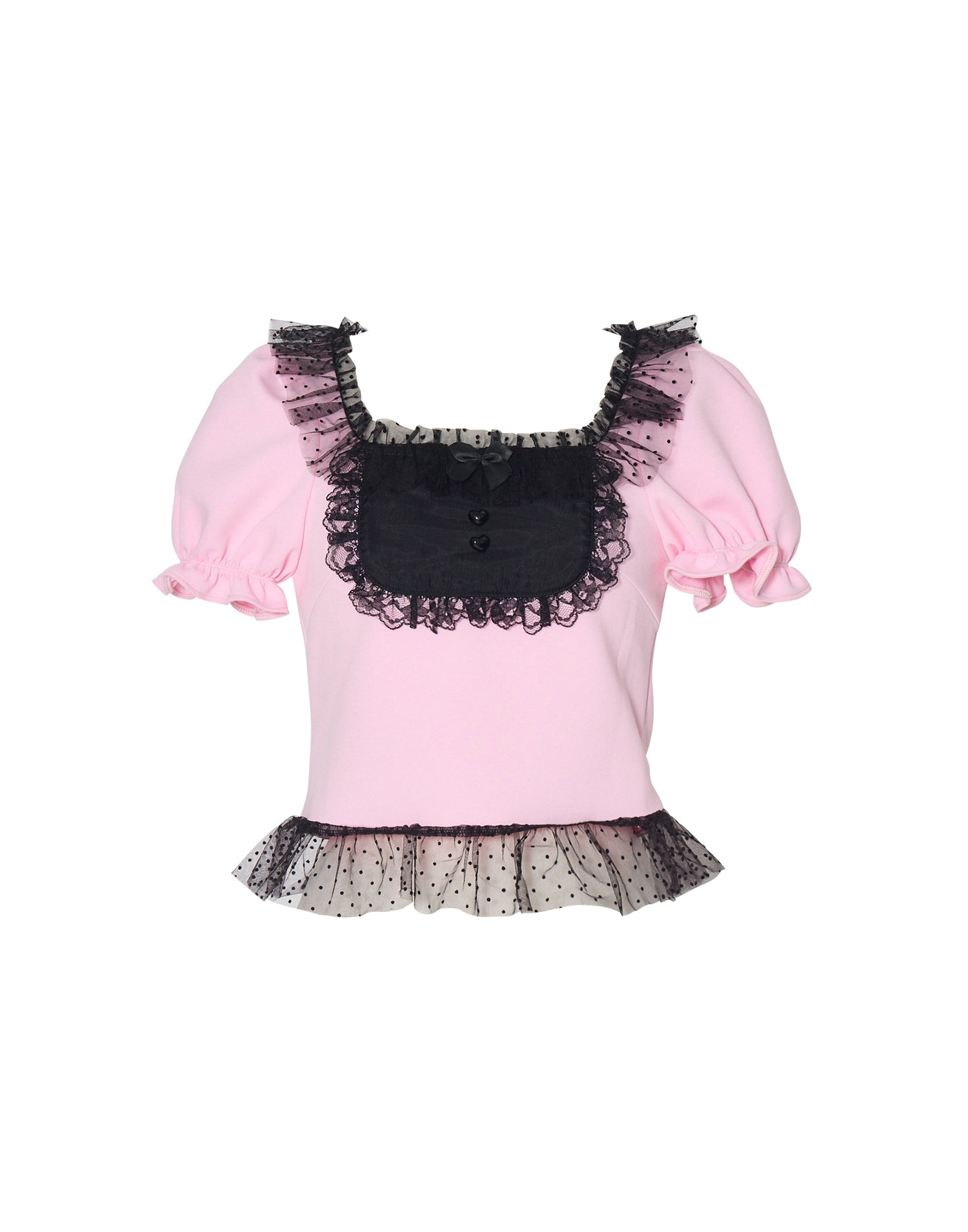 Tulle frill heart button puff tops – AVENCHUMU （アバンチュウム）