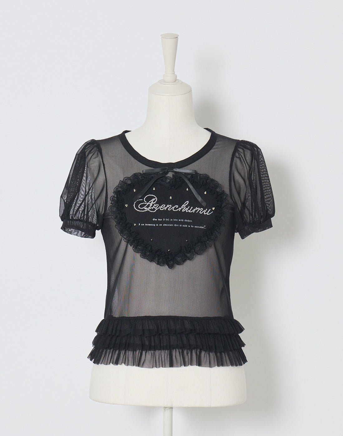 トップス AVENCHUMU Love heart's cake puff t-shirt Love heart's cake puff t-shirt – AVENCHUMU （アバンチュウム）