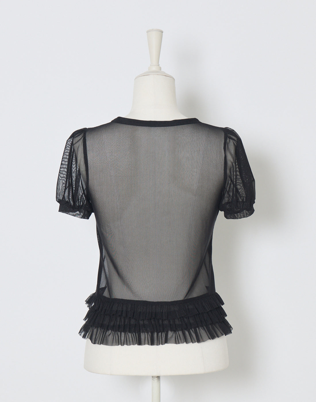 Heart studs & message puff sheer t-shirt – AVENCHUMU