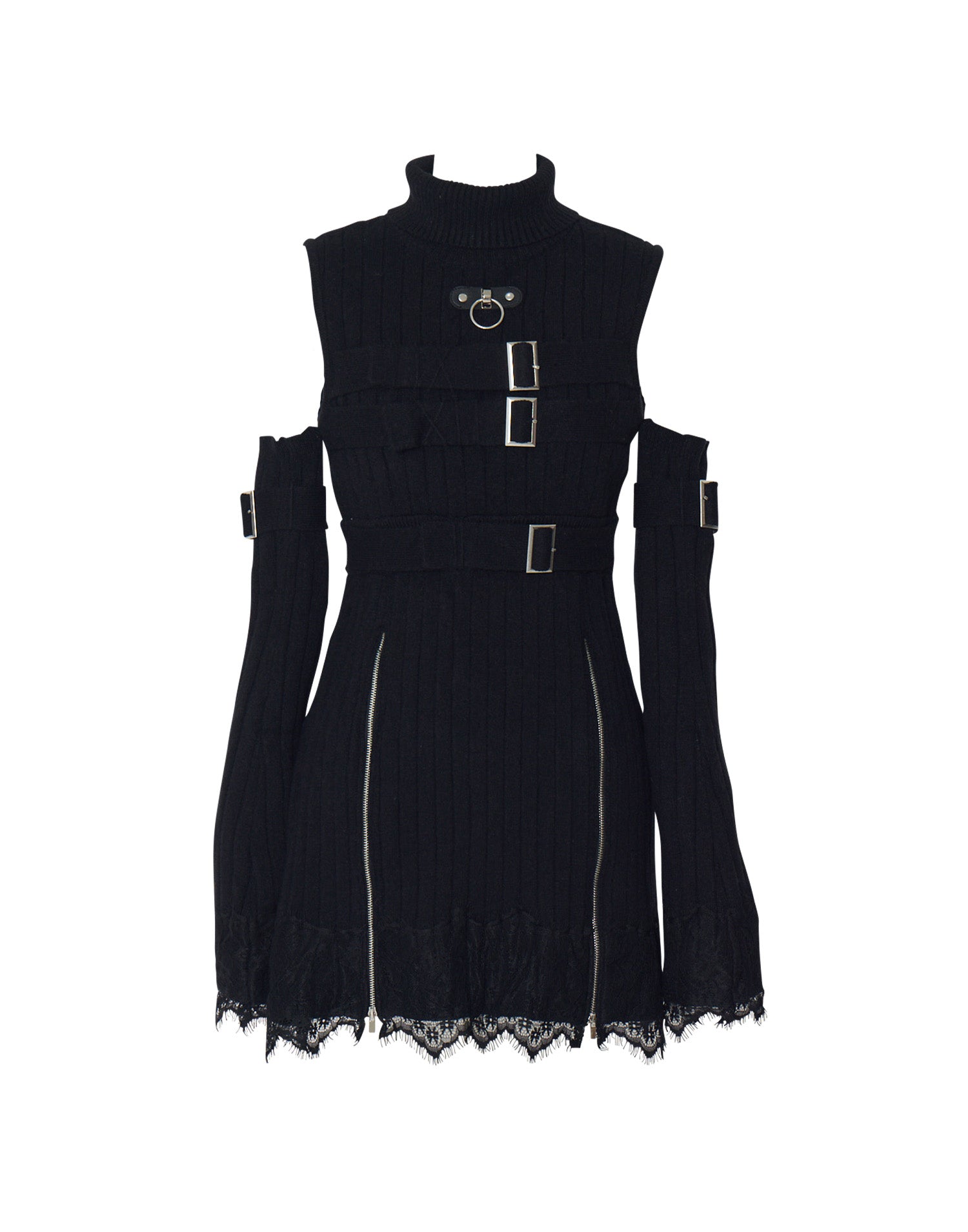 Belt & zip arm warmers knit one-piece – AVENCHUMU （アバンチュウム）